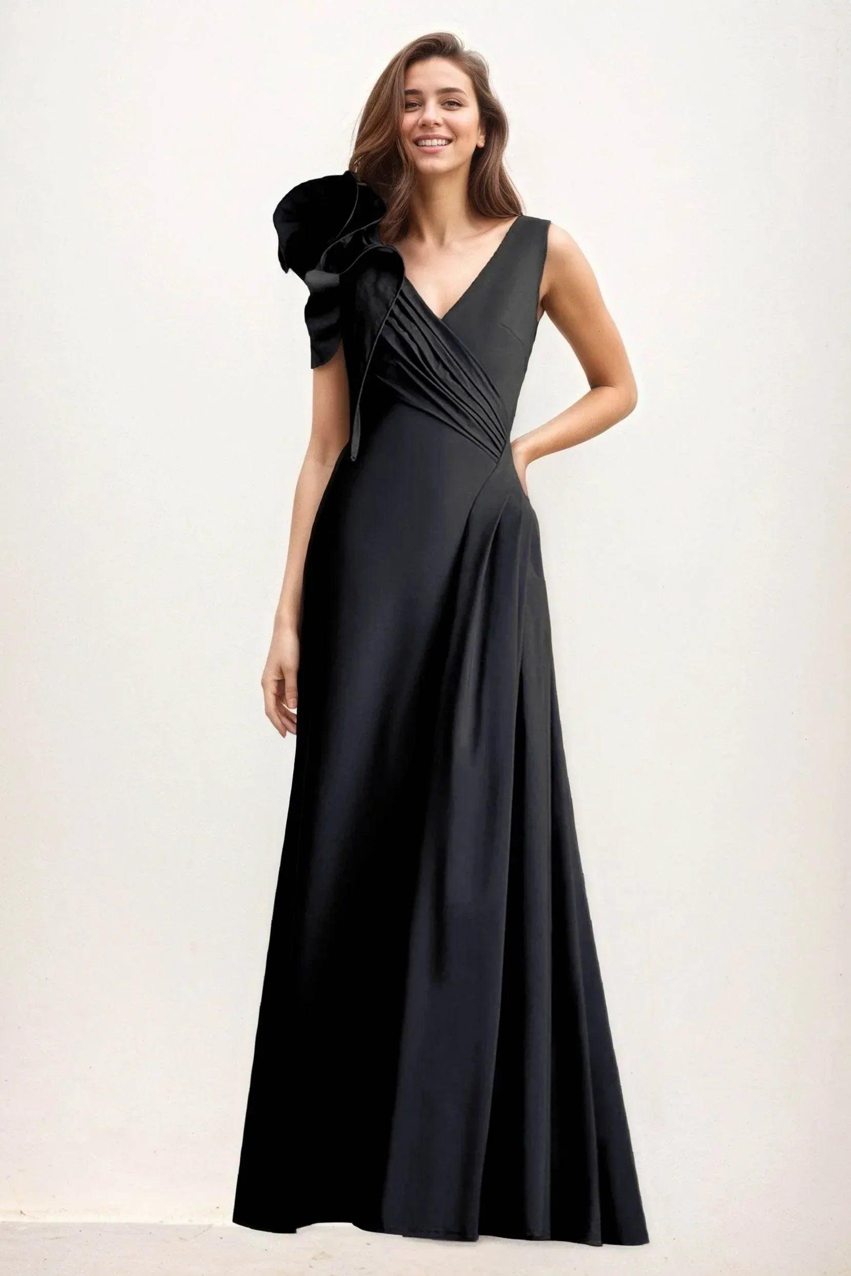 A-Line Maxi Elastic Cloth Wedding Guest Dress CG0275