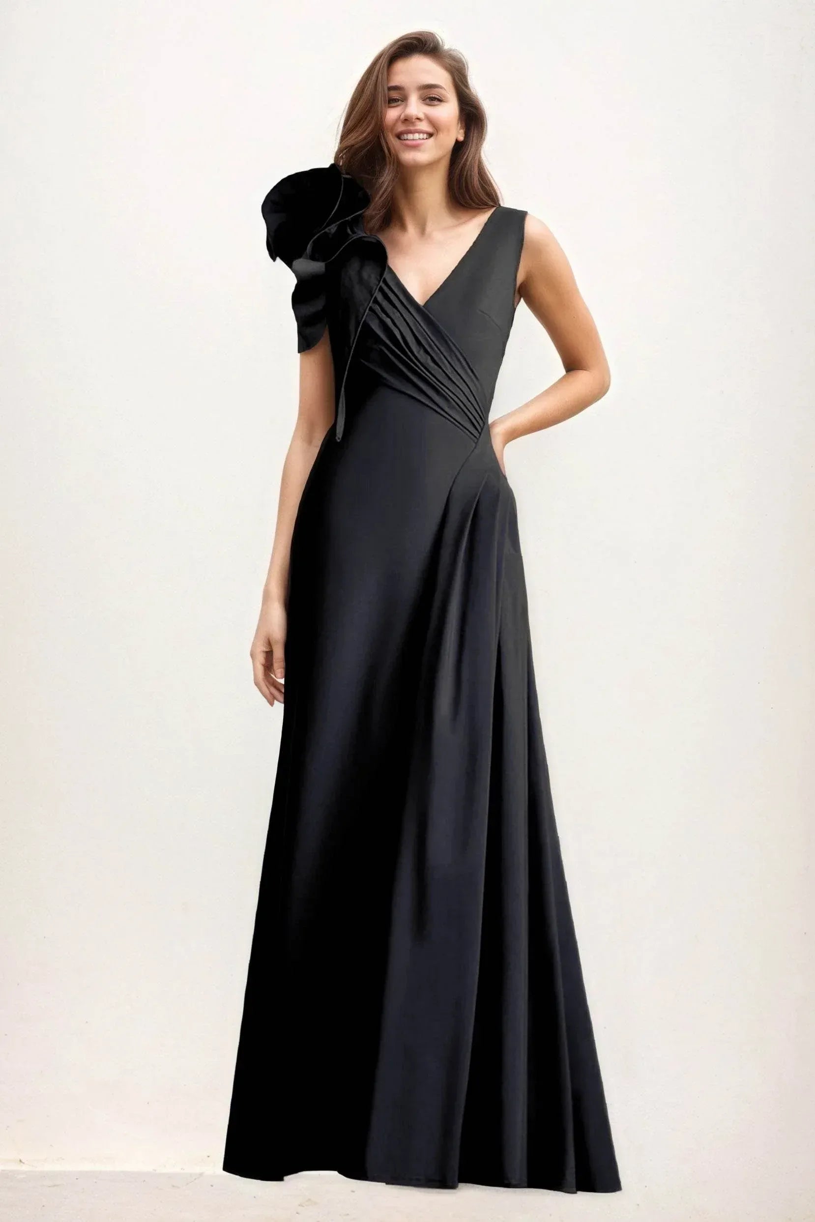 A-Line Maxi Elastic Cloth Wedding Guest Dress CG0275