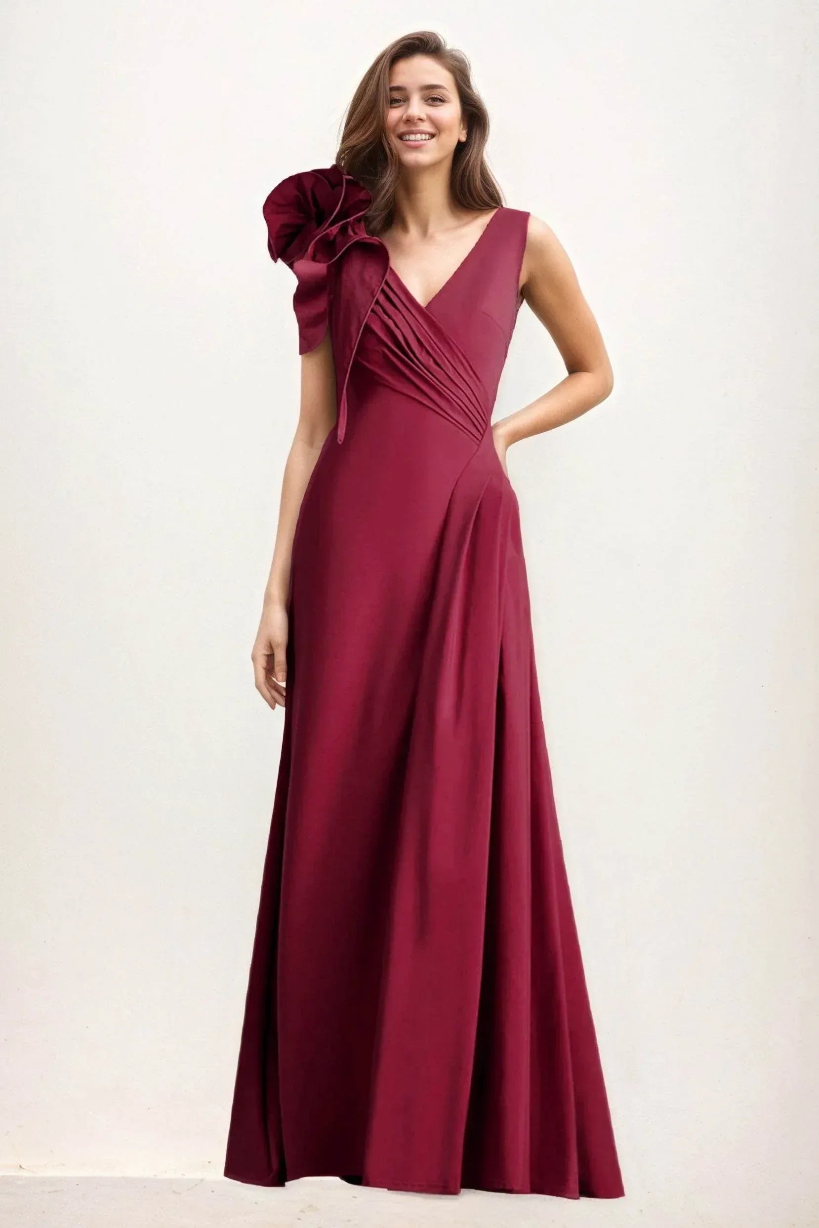 A-Line Maxi Elastic Cloth Wedding Guest Dress CG0275