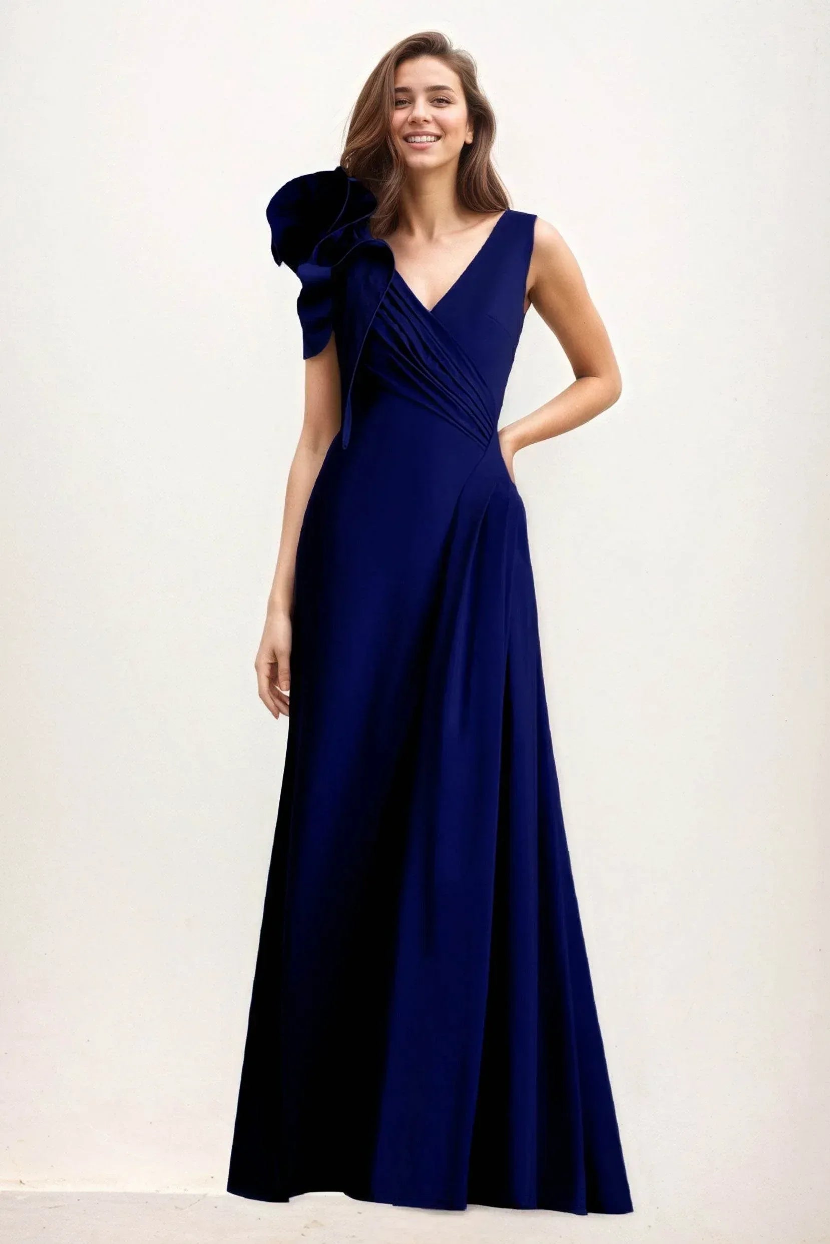 A-Line Maxi Elastic Cloth Wedding Guest Dress CG0275