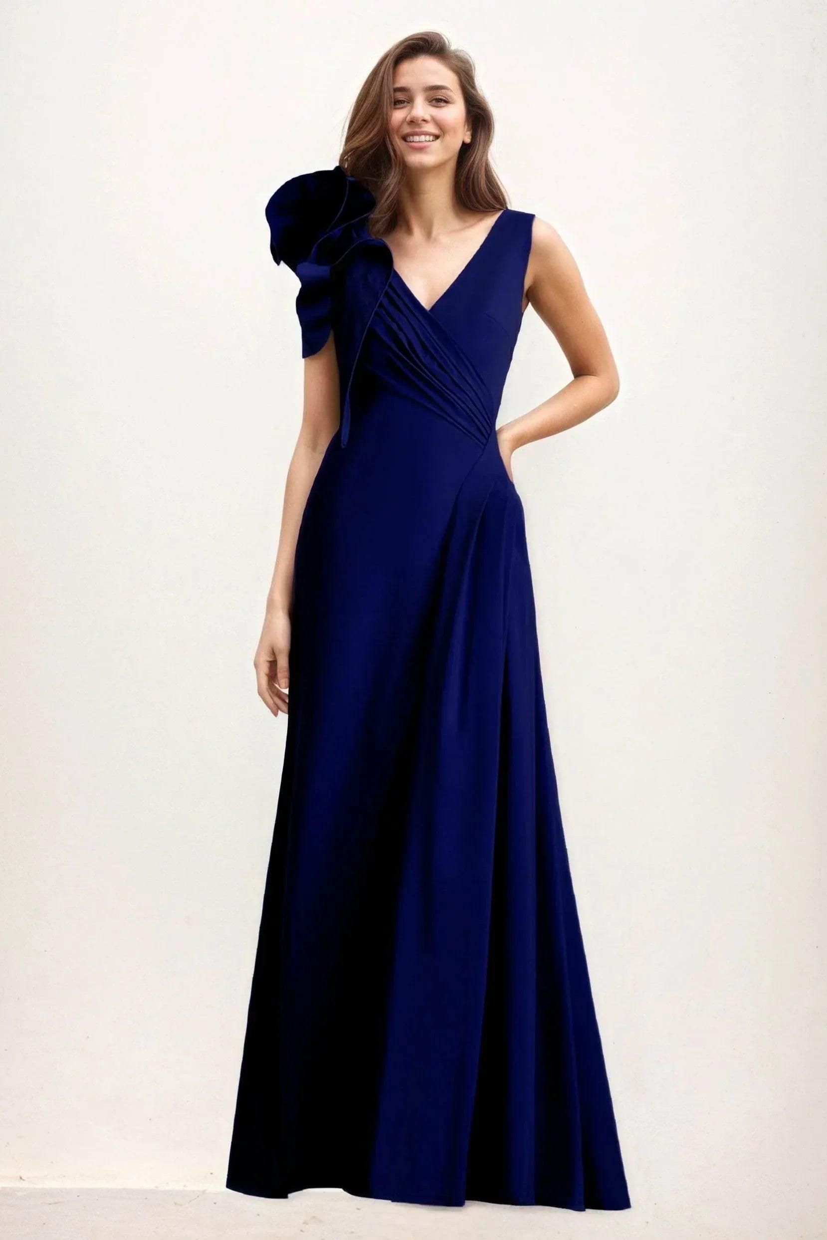 A-Line Maxi Elastic Cloth Wedding Guest Dress CG0275