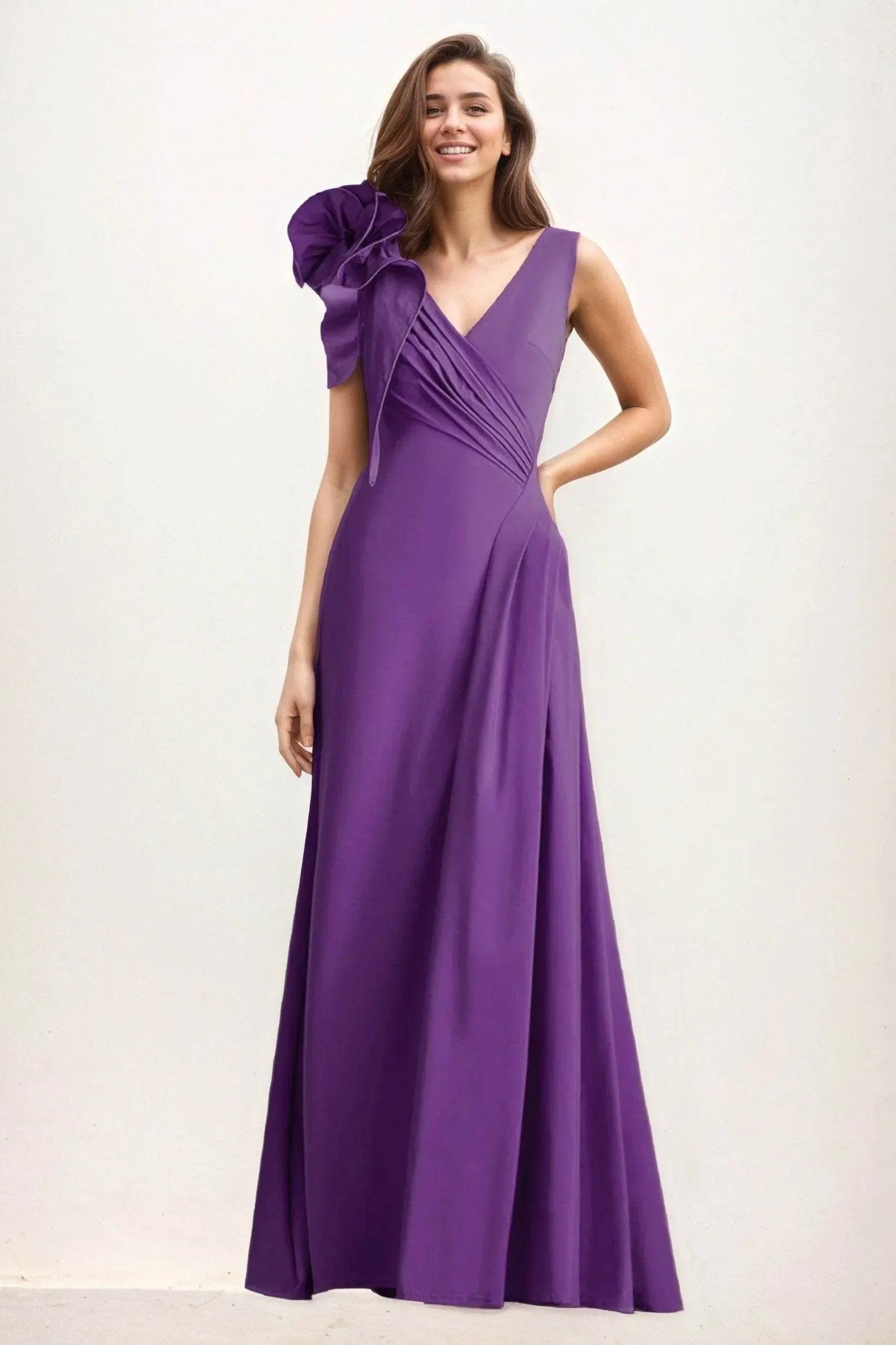 A-Line Maxi Elastic Cloth Wedding Guest Dress CG0275