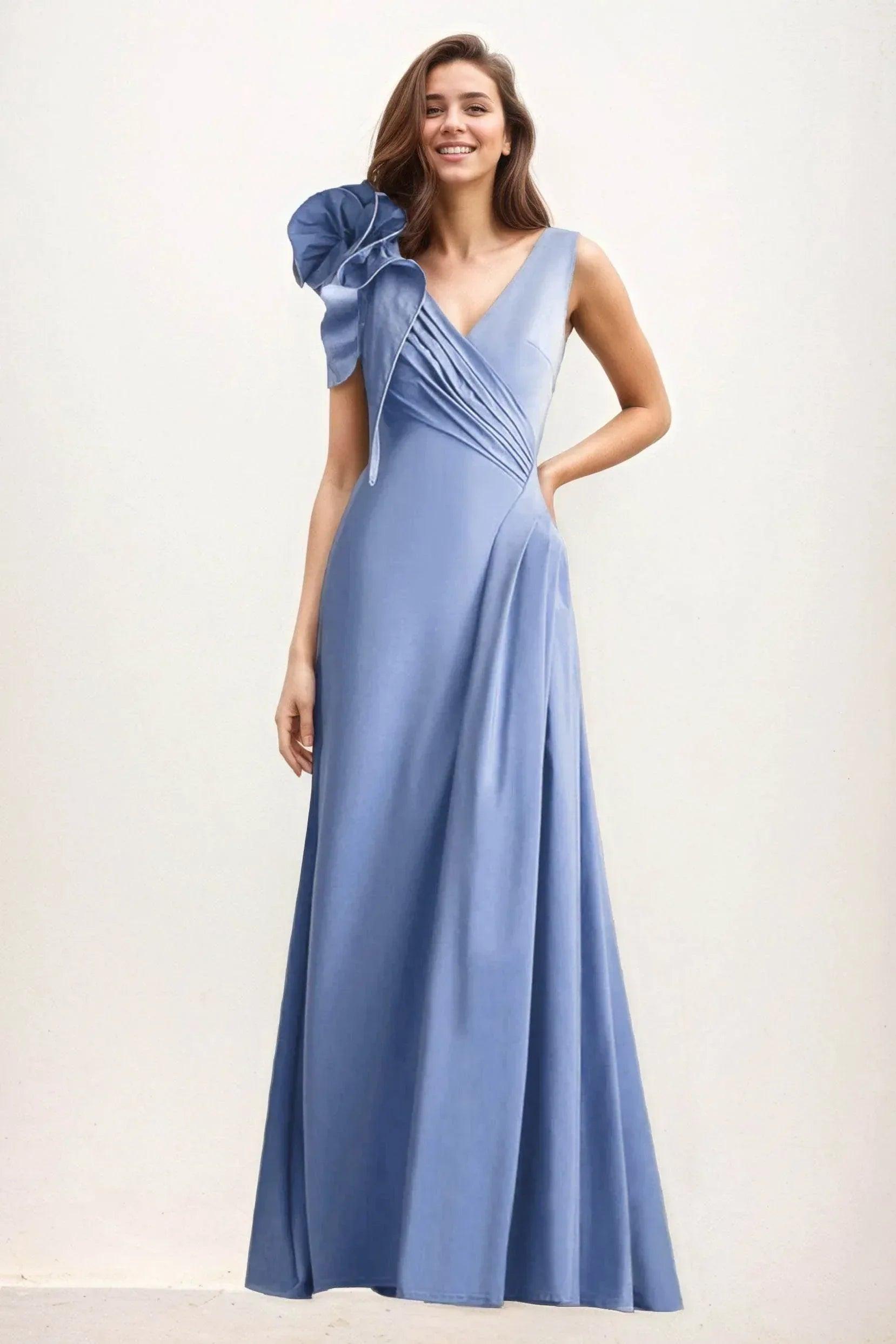 A-Line Maxi Elastic Cloth Wedding Guest Dress CG0275