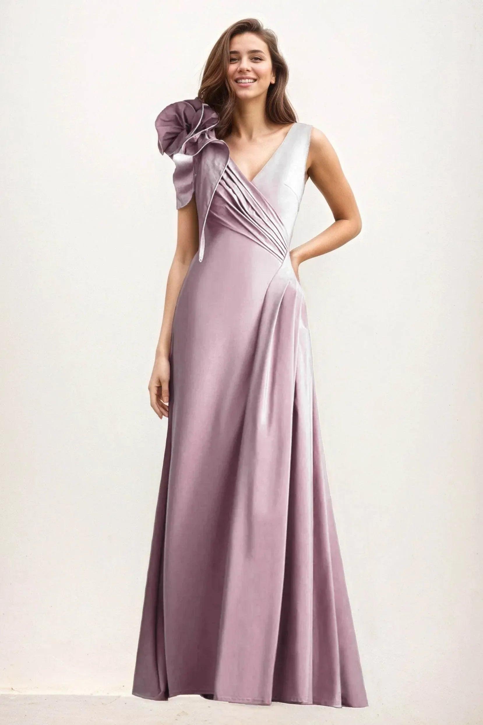 A-Line Maxi Elastic Cloth Wedding Guest Dress CG0275