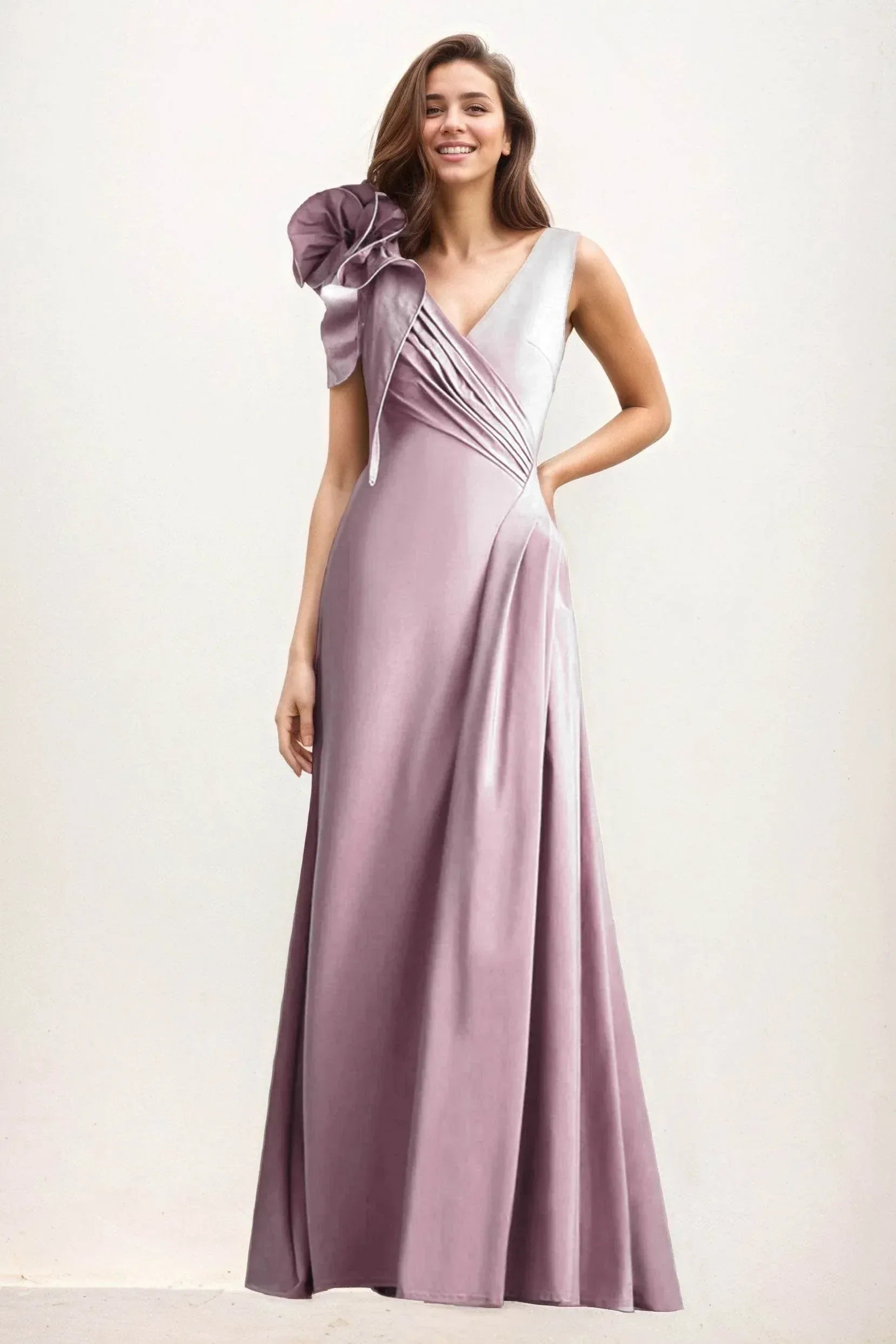 A-Line Maxi Elastic Cloth Wedding Guest Dress CG0275