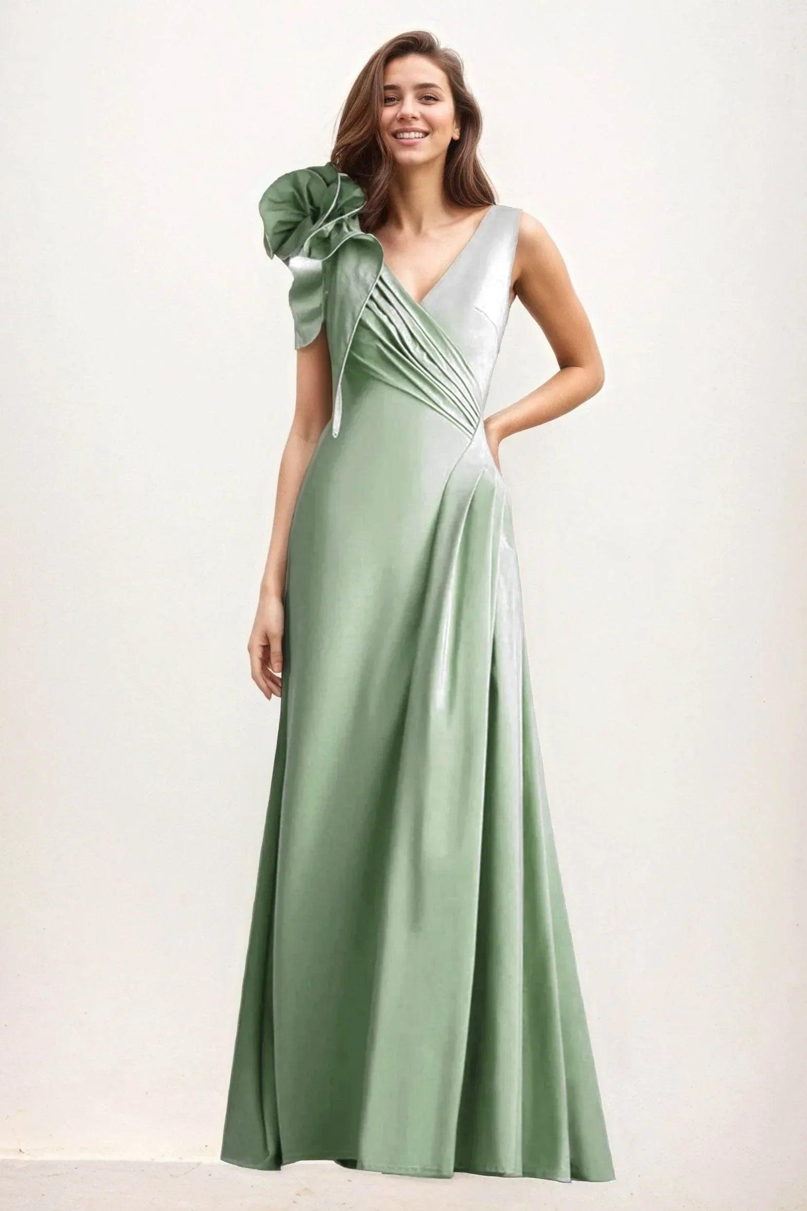 A-Line Maxi Elastic Cloth Wedding Guest Dress CG0275