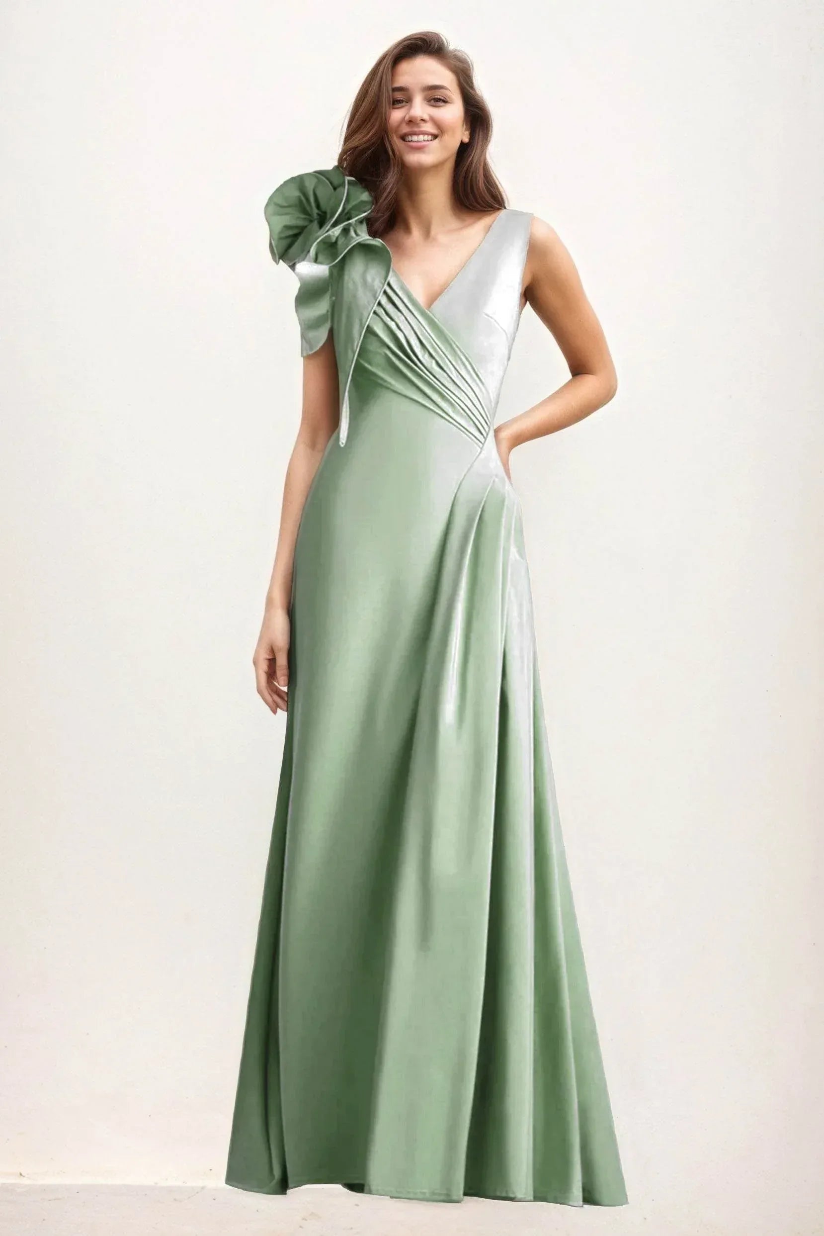 A-Line Maxi Elastic Cloth Wedding Guest Dress CG0275