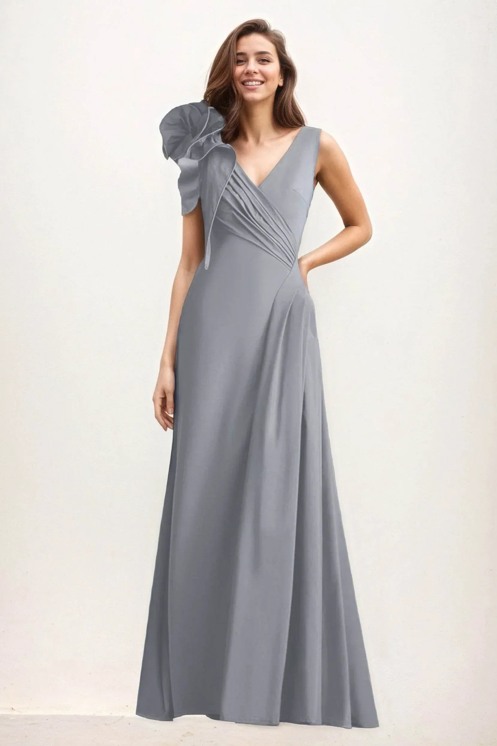 A-Line Maxi Elastic Cloth Wedding Guest Dress CG0275