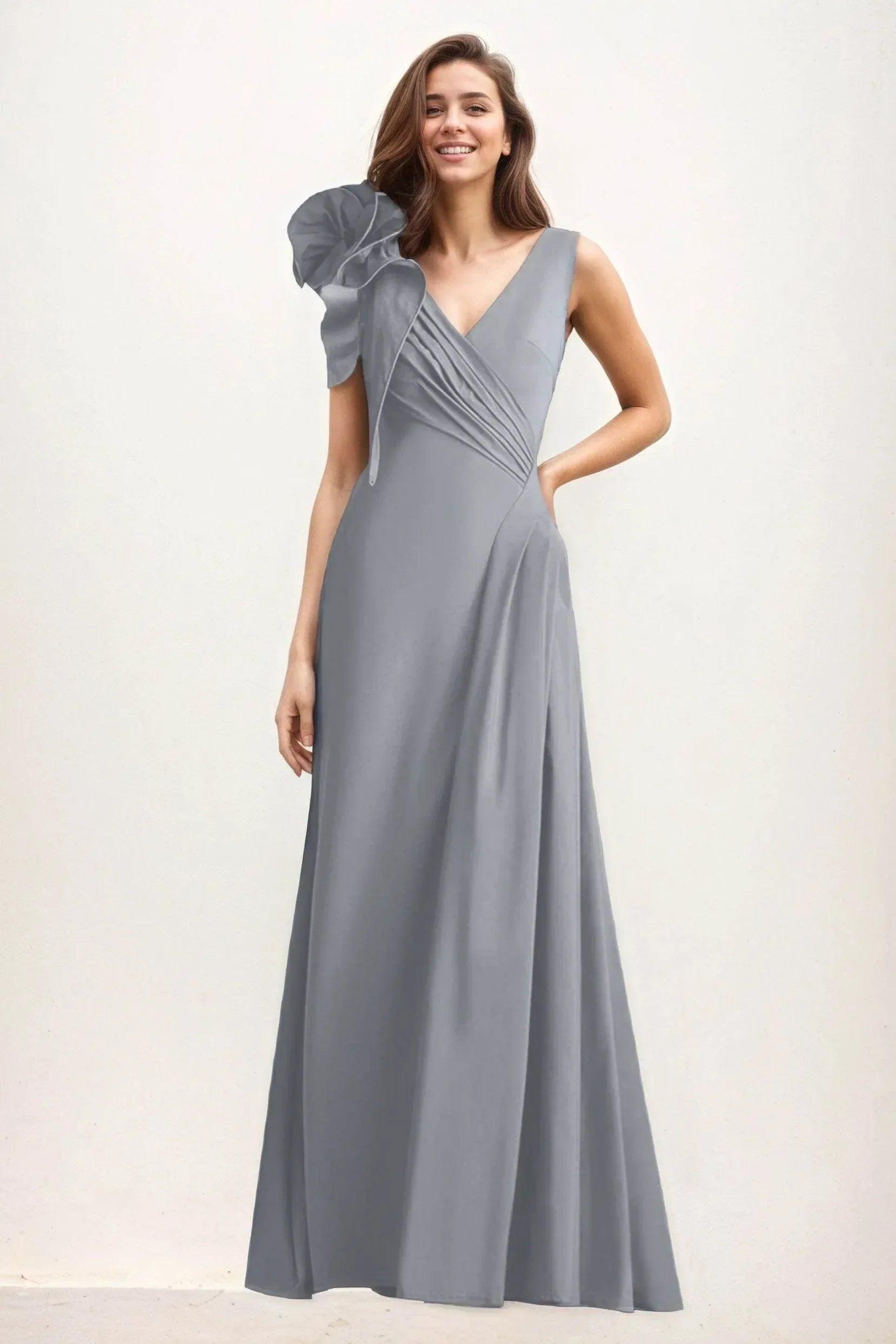 A-Line Maxi Elastic Cloth Wedding Guest Dress CG0275