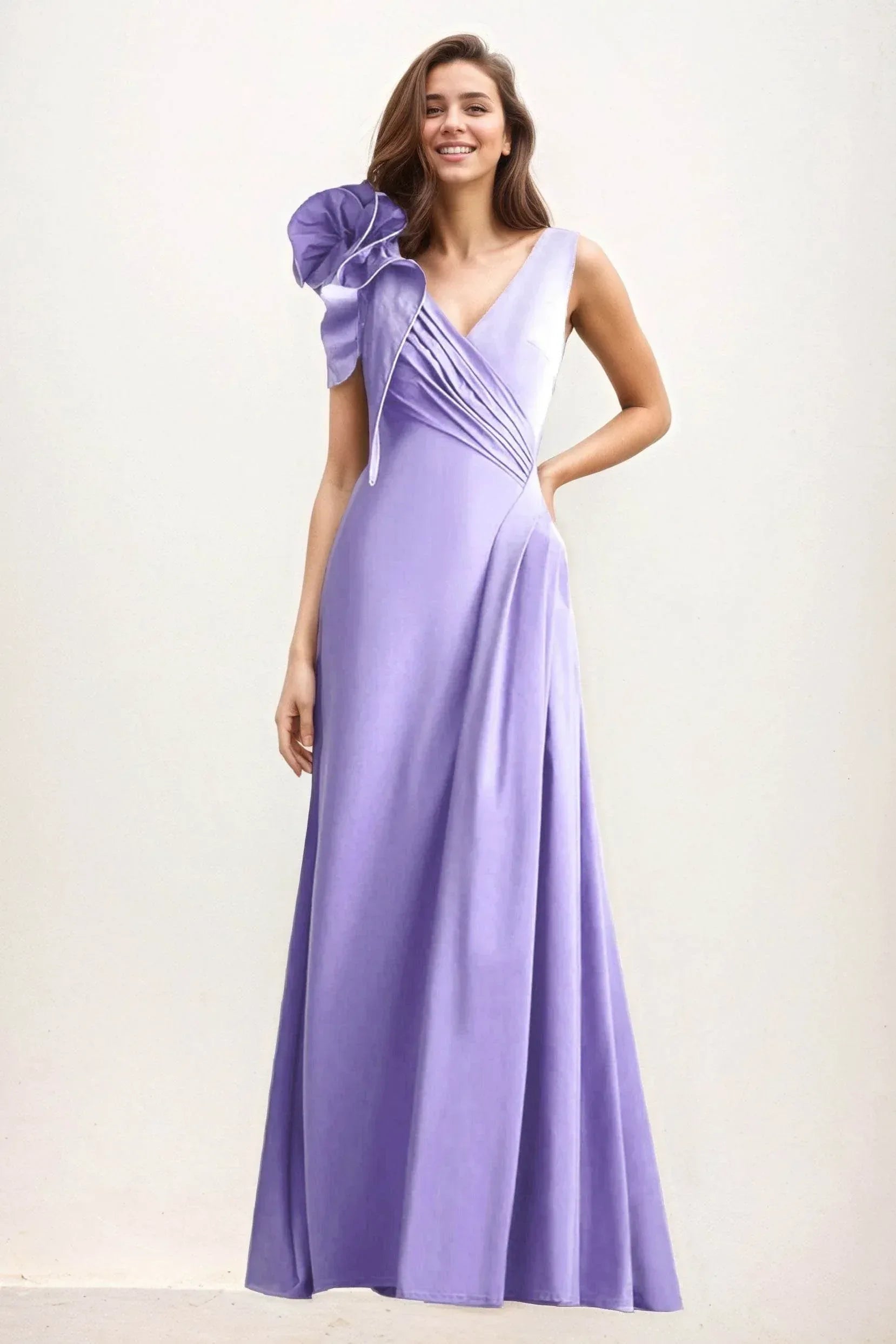A-Line Maxi Elastic Cloth Wedding Guest Dress CG0275