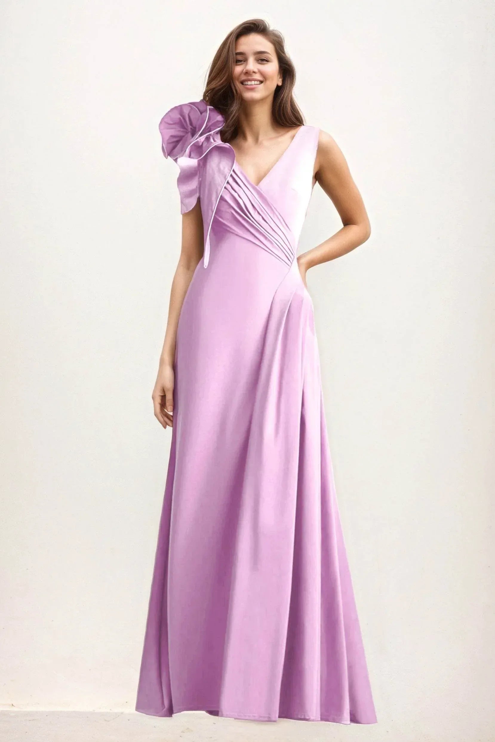 A-Line Maxi Elastic Cloth Wedding Guest Dress CG0275