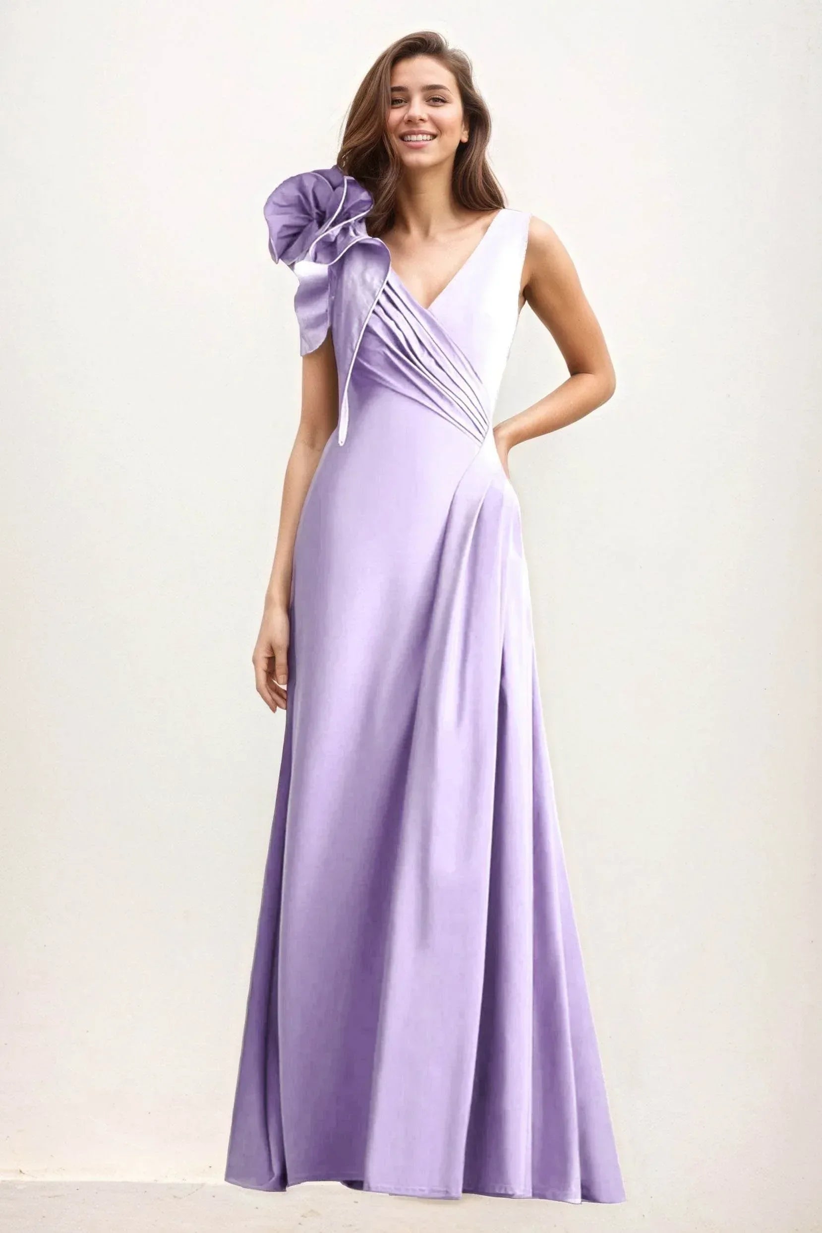 A-Line Maxi Elastic Cloth Wedding Guest Dress CG0275