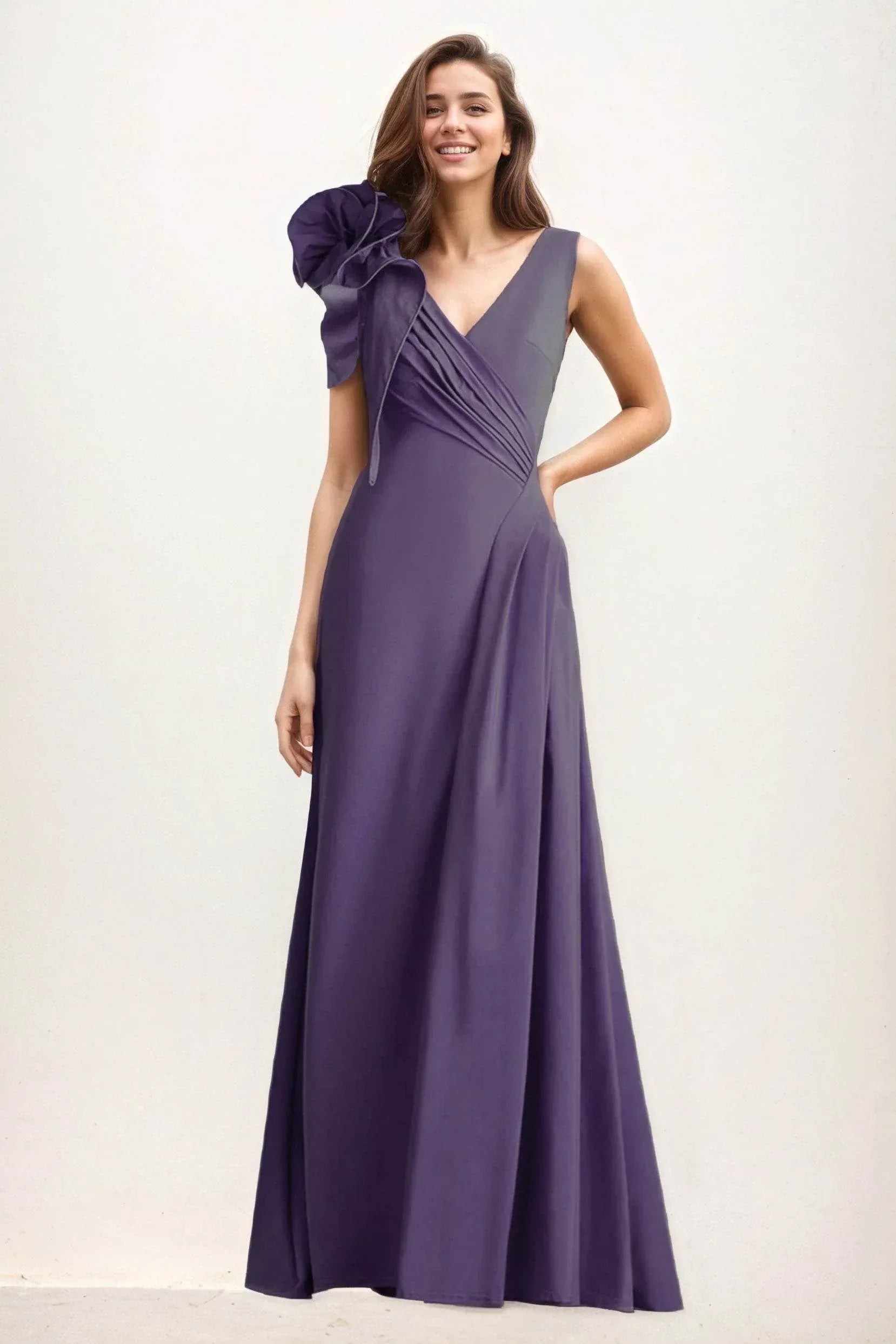 A-Line Maxi Elastic Cloth Wedding Guest Dress CG0275