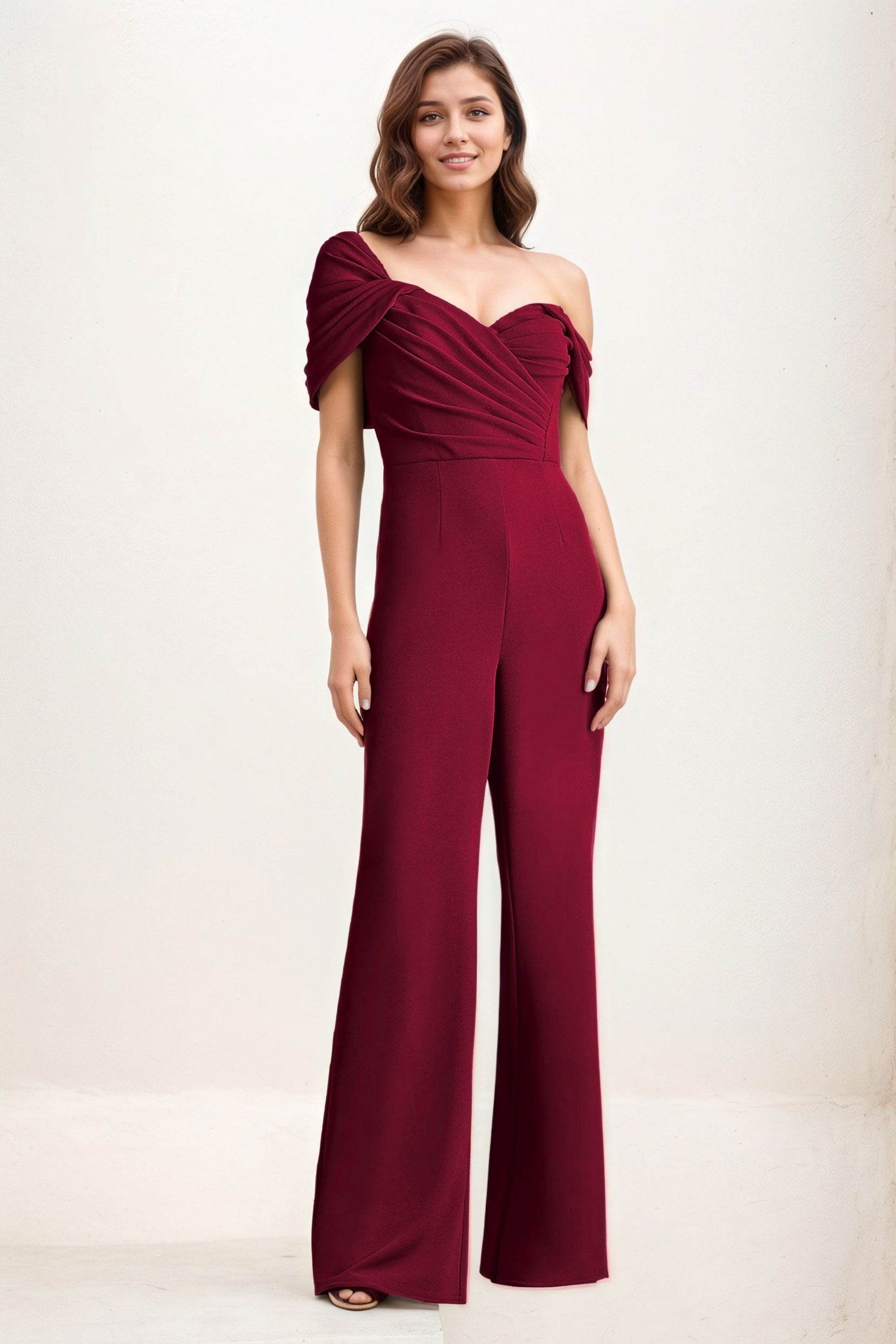 Jumpsuit Maxi Elastic Cloth Wedding Guest Dress CG0276