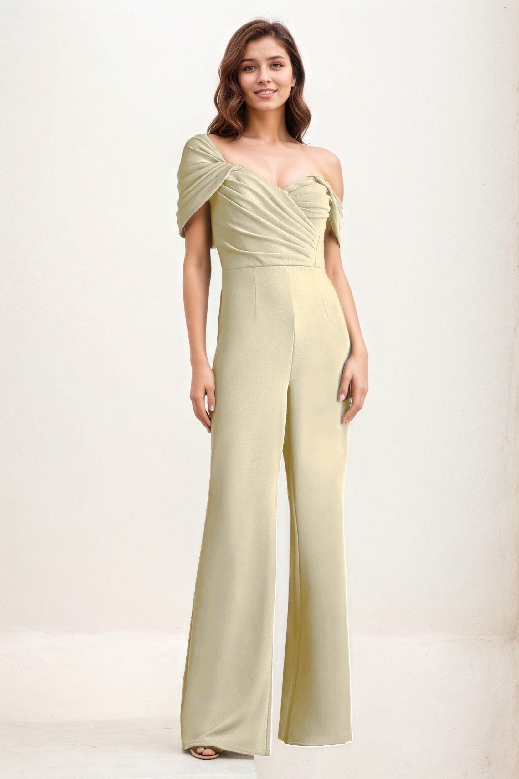 Jumpsuit Maxi Elastic Cloth Wedding Guest Dress CG0276