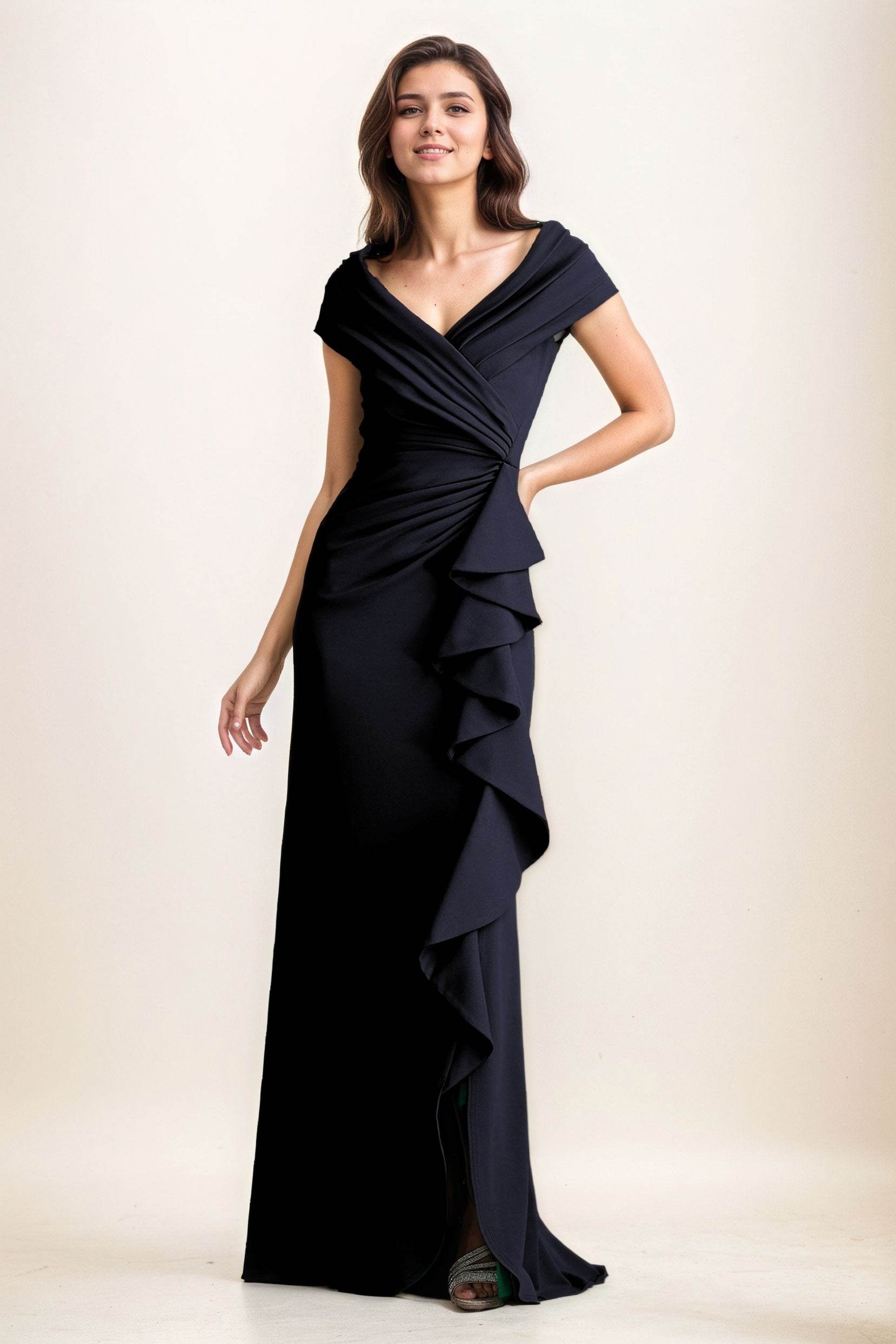 Sheath-Column Maxi Elastic Cloth Wedding Guest Dress CG0280