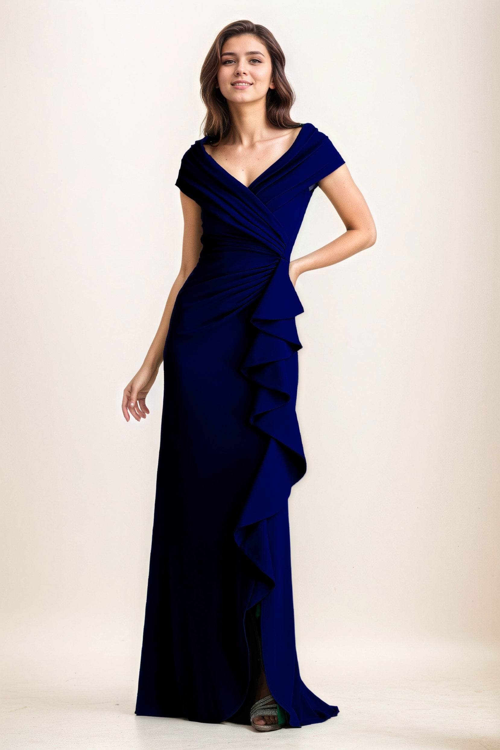 Sheath-Column Maxi Elastic Cloth Wedding Guest Dress CG0280