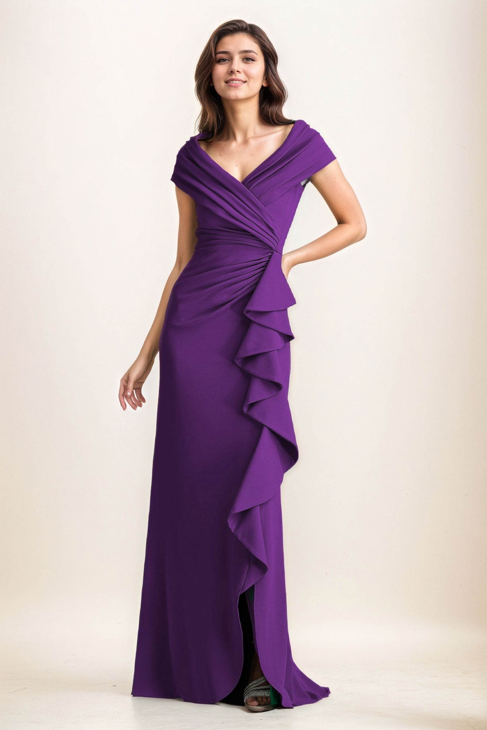 Sheath-Column Maxi Elastic Cloth Wedding Guest Dress CG0280