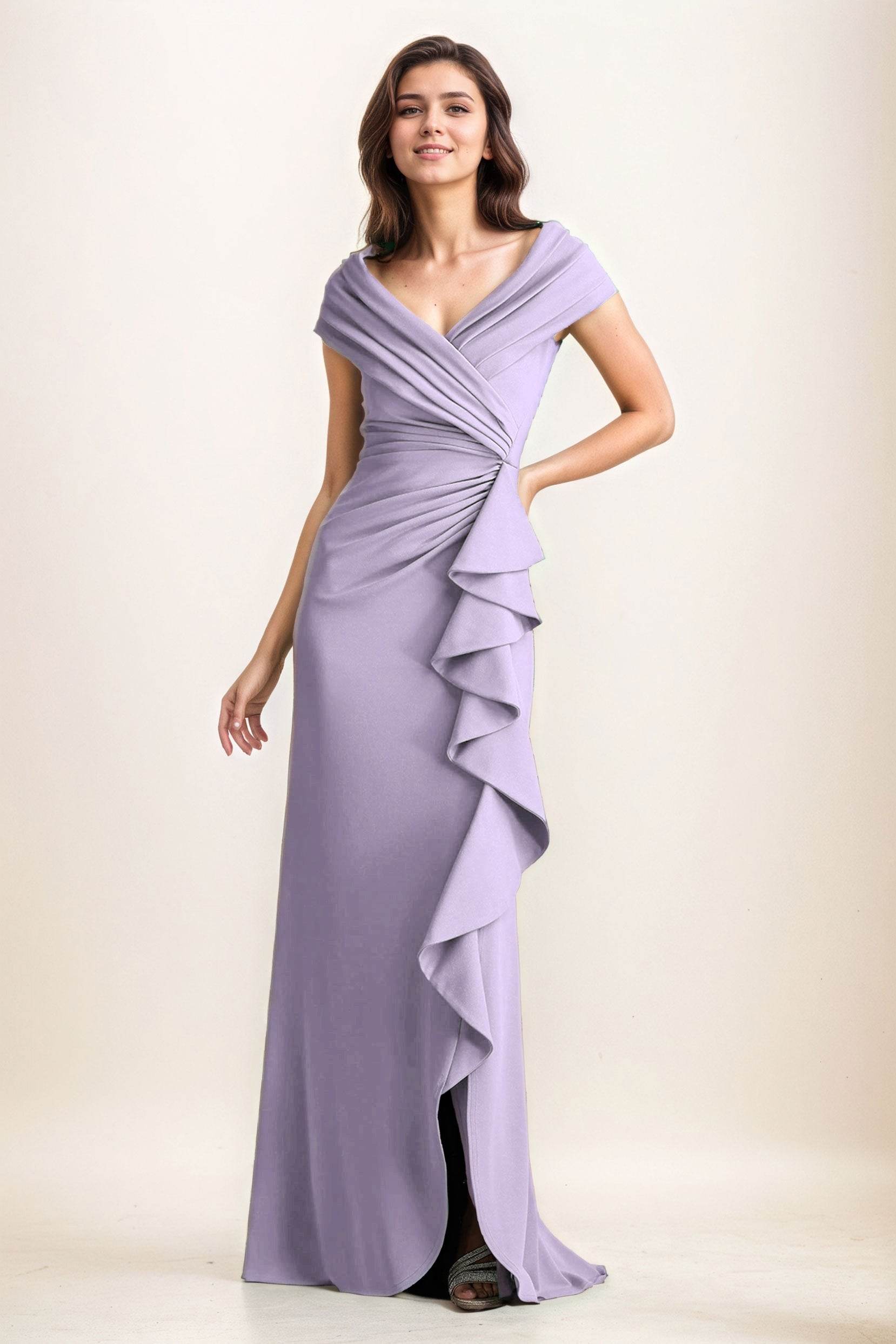 Sheath-Column Maxi Elastic Cloth Wedding Guest Dress CG0280