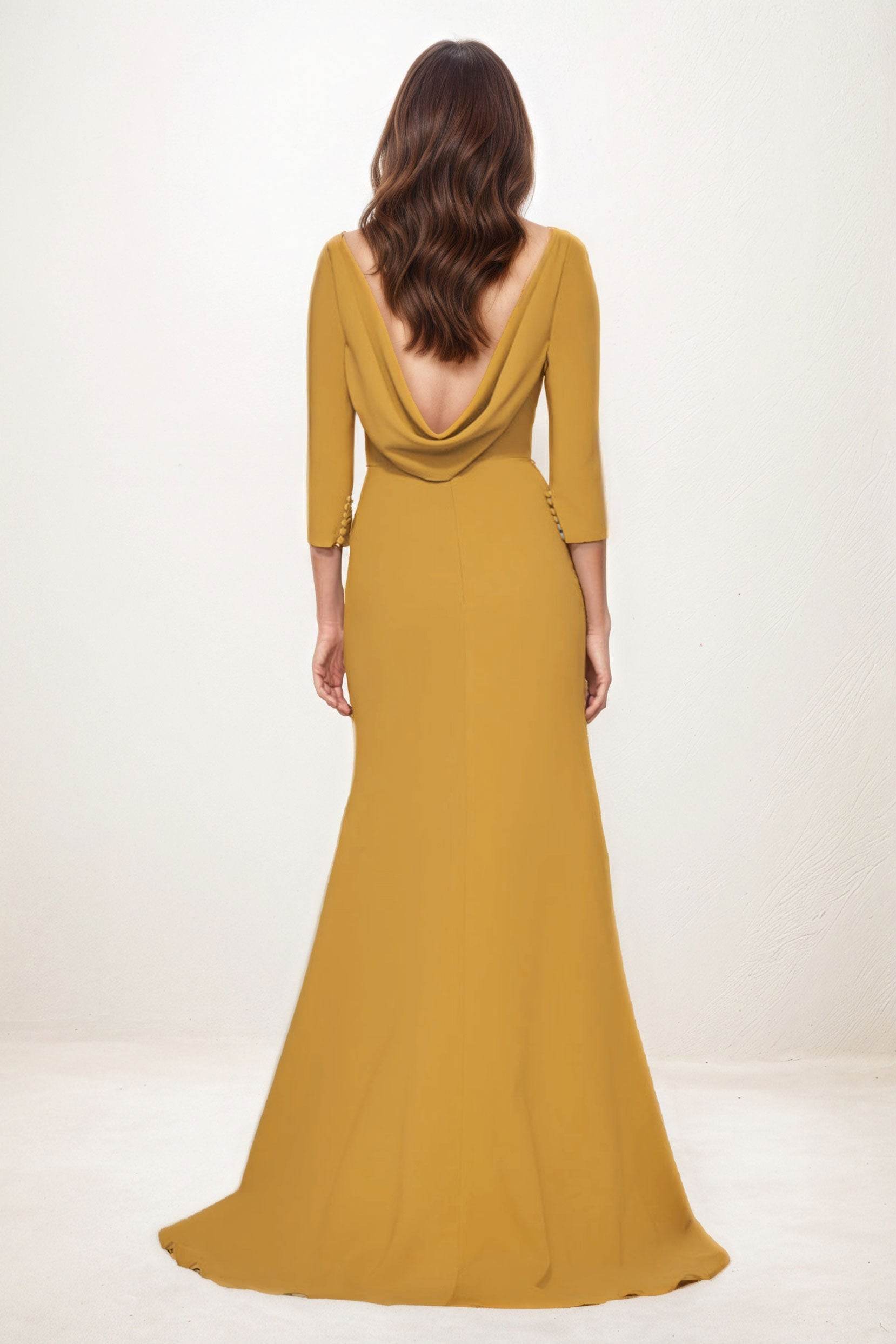 Sheath-Column Maxi Elastic Cloth Wedding Guest Dress CG0281