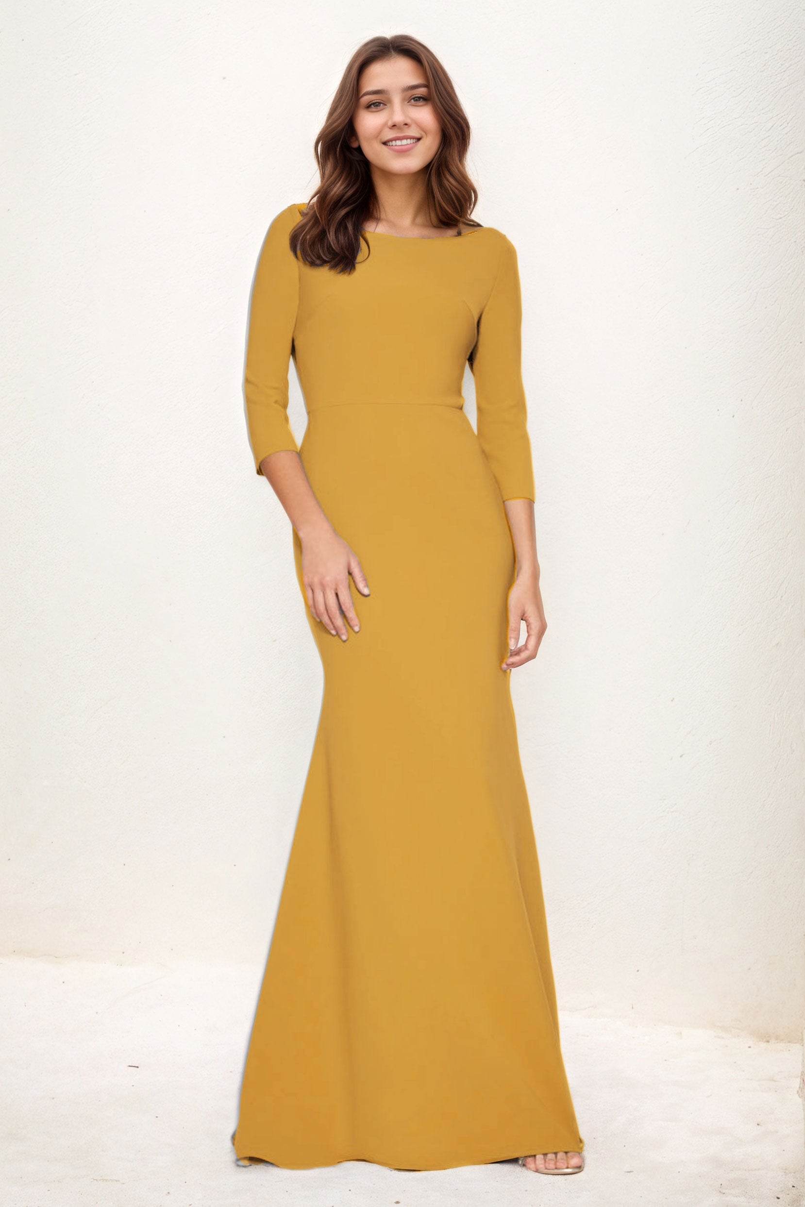 Sheath-Column Maxi Elastic Cloth Wedding Guest Dress CG0281