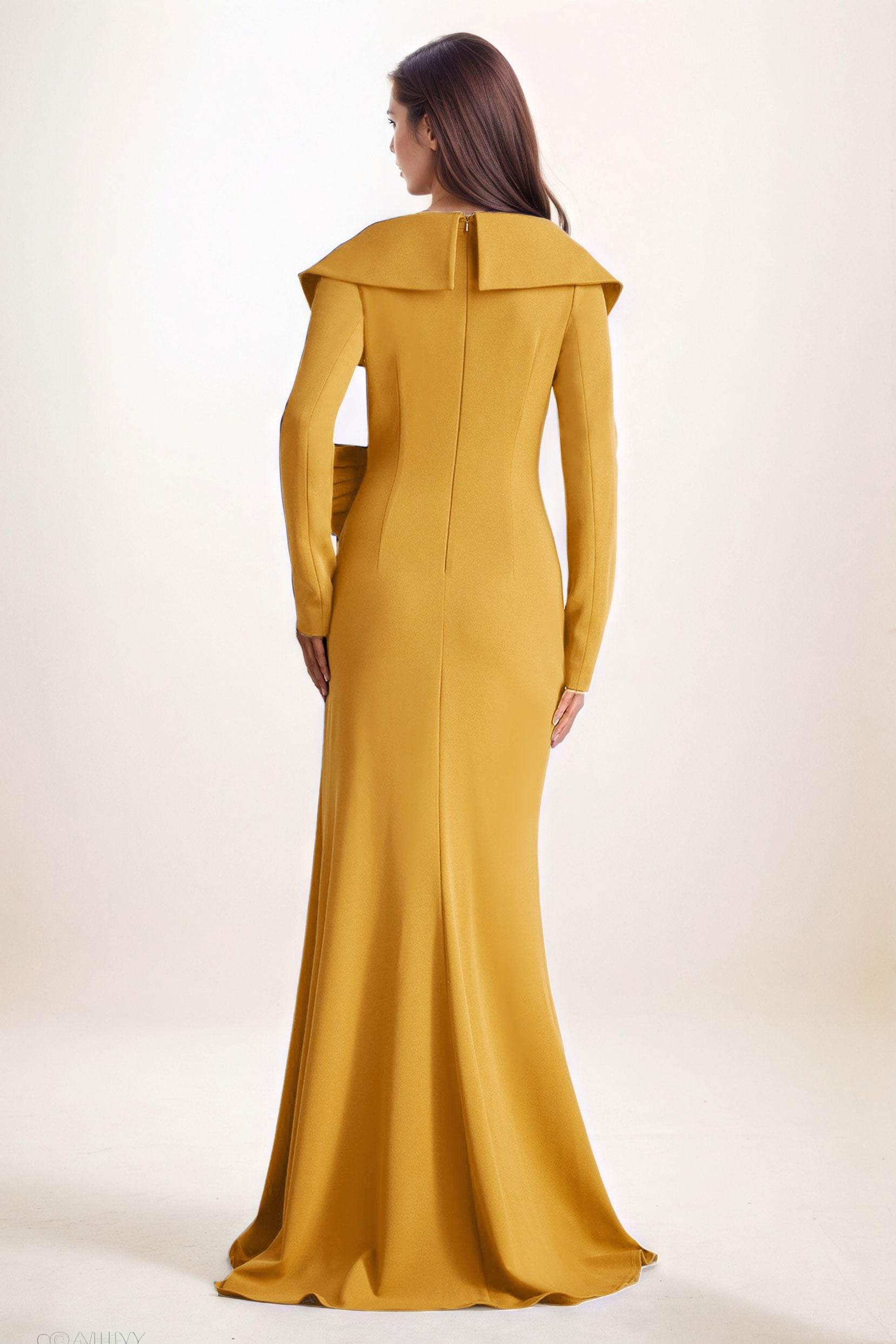 Sheath-Column Maxi Elastic Cloth Wedding Guest Dress CG0283
