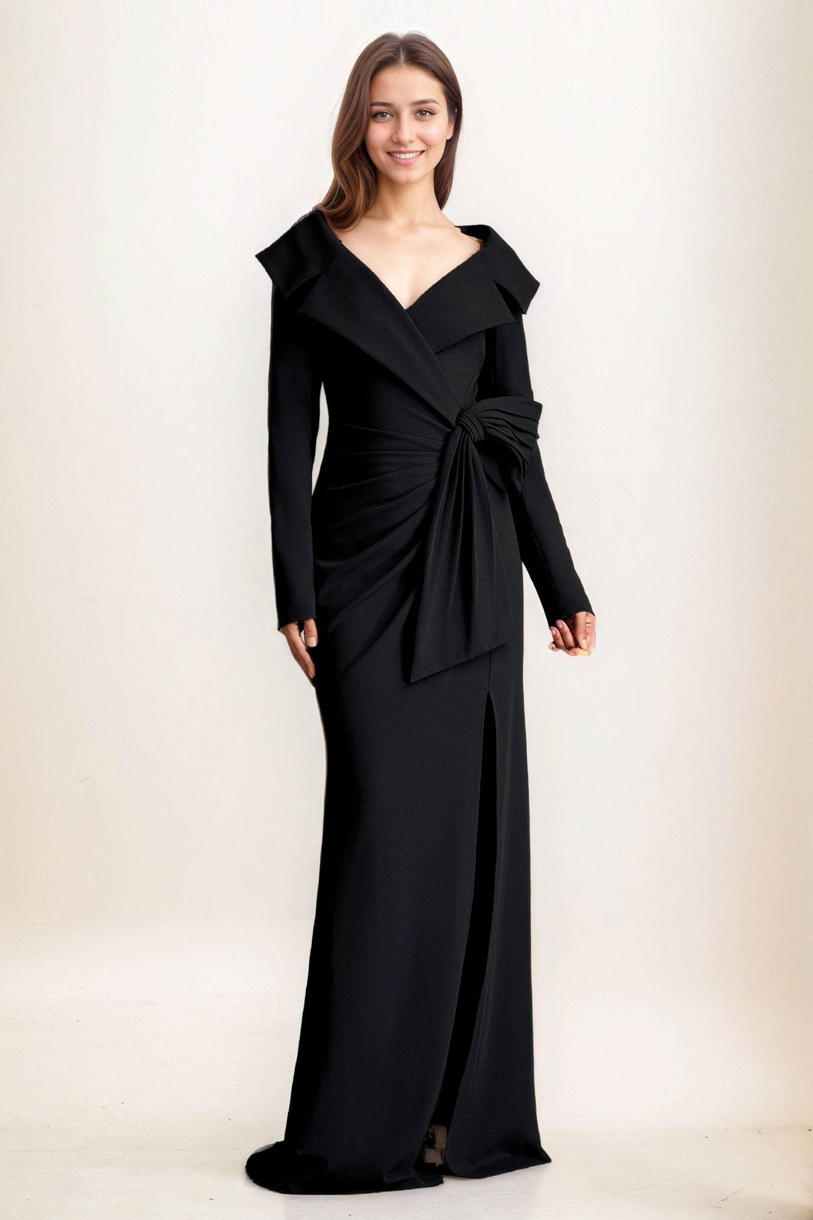 Sheath-Column Maxi Elastic Cloth Wedding Guest Dress CG0283