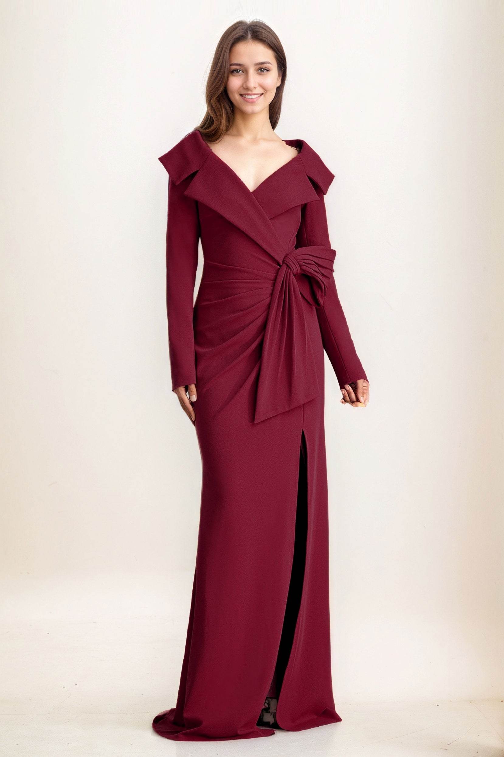 Sheath-Column Maxi Elastic Cloth Wedding Guest Dress CG0283