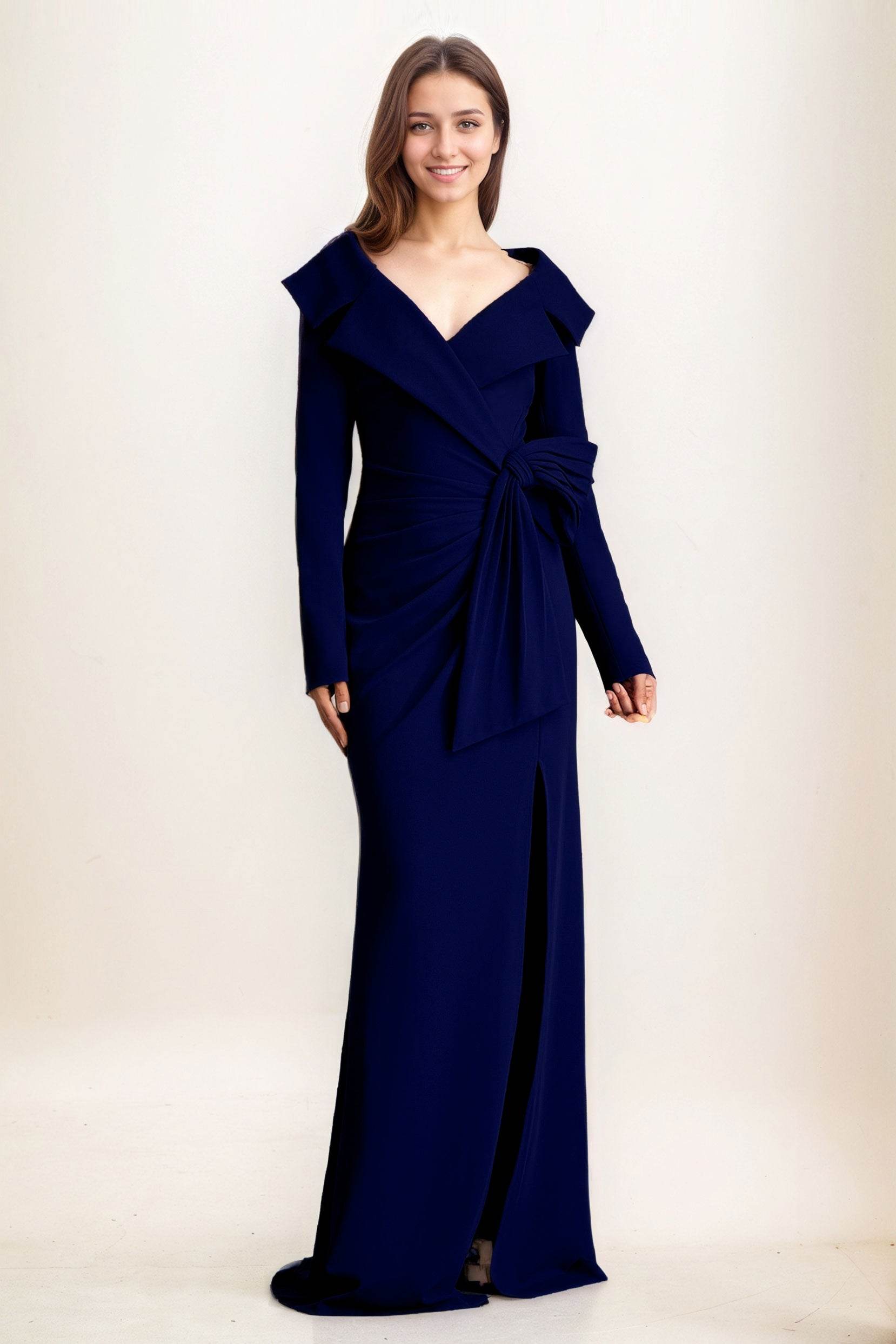 Sheath-Column Maxi Elastic Cloth Wedding Guest Dress CG0283