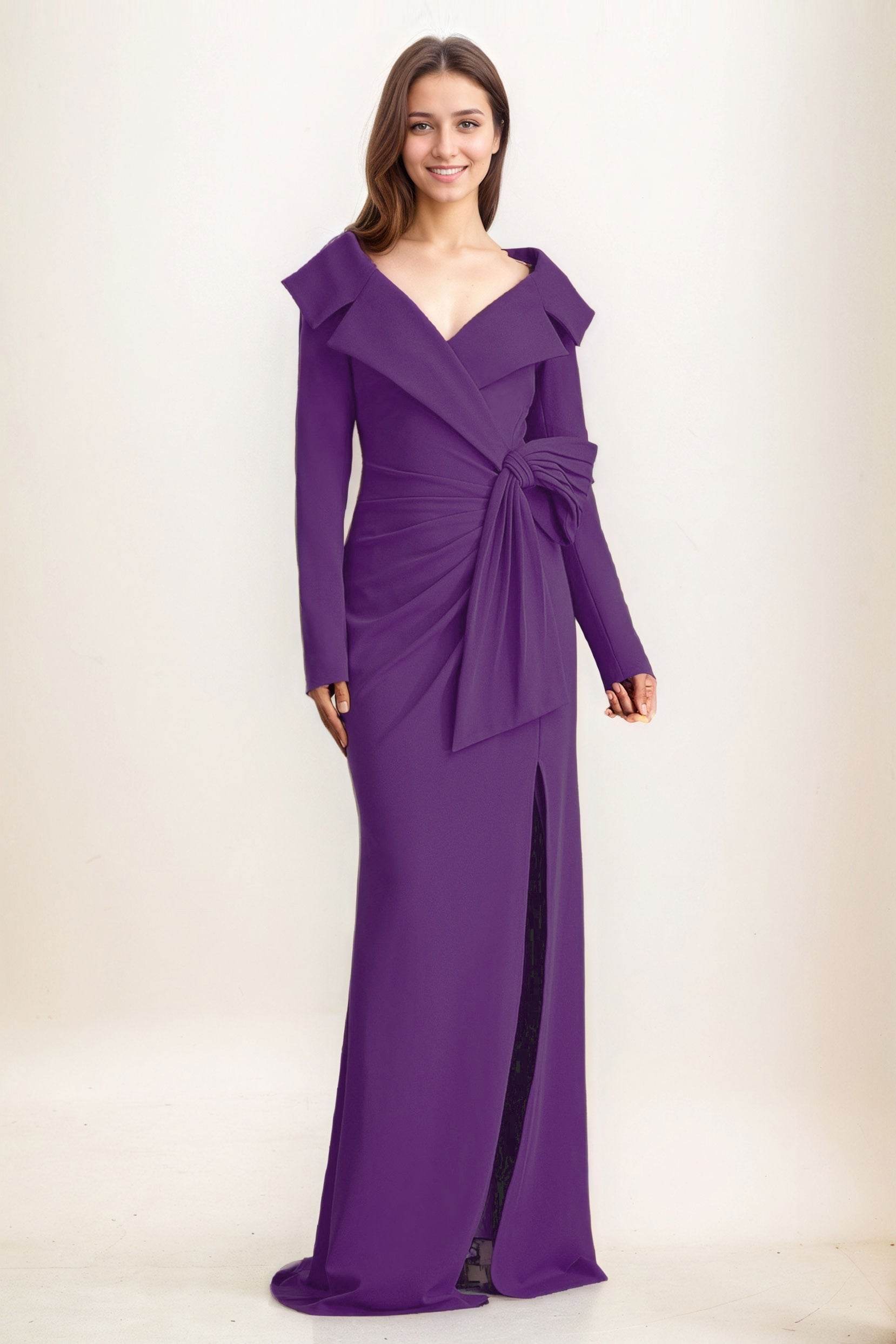 Sheath-Column Maxi Elastic Cloth Wedding Guest Dress CG0283