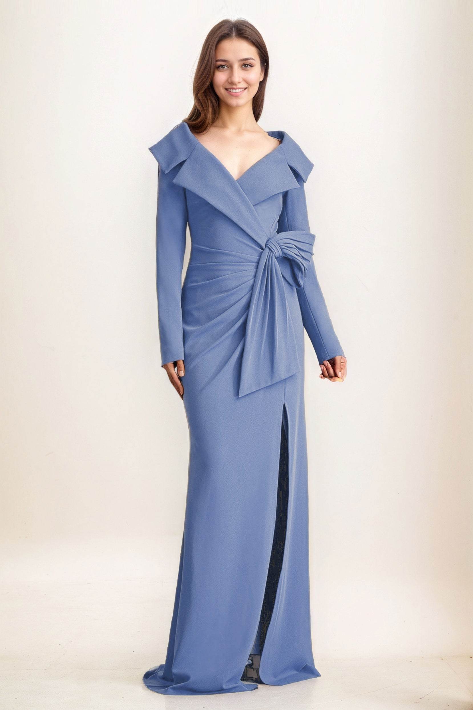 Sheath-Column Maxi Elastic Cloth Wedding Guest Dress CG0283