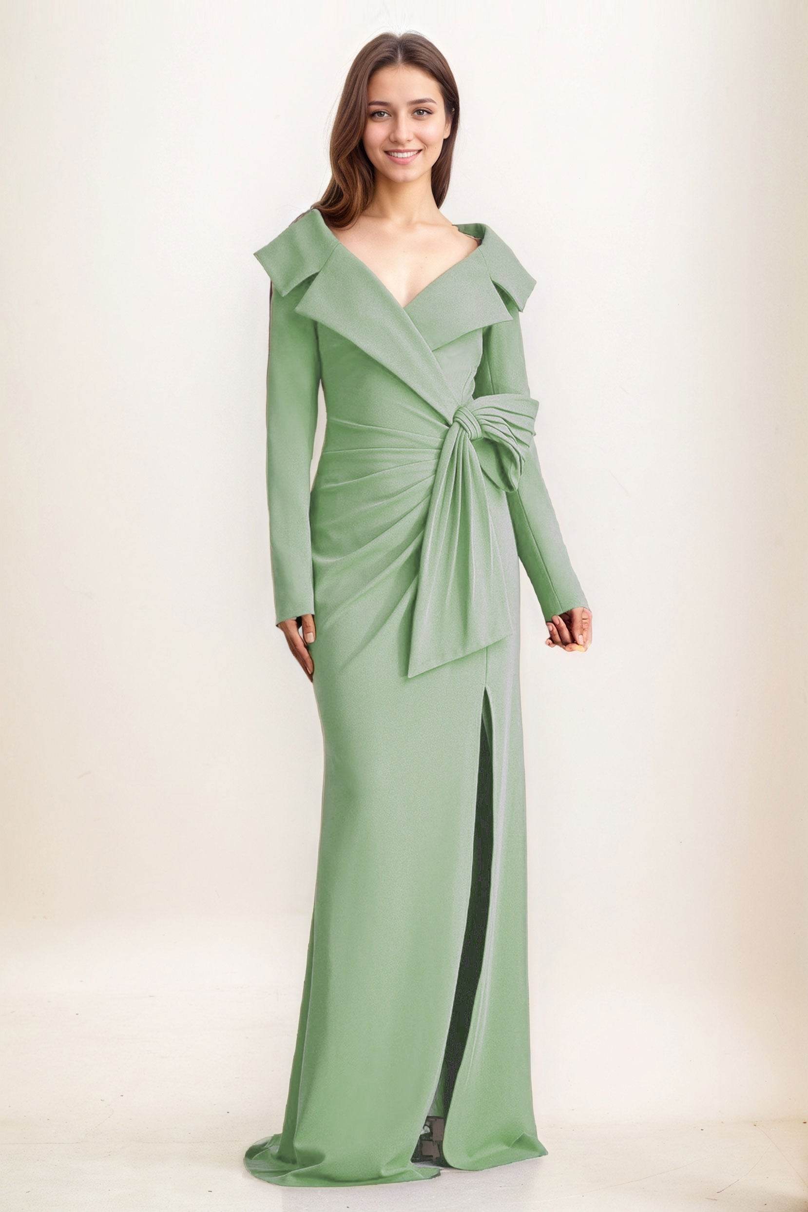 Sheath-Column Maxi Elastic Cloth Wedding Guest Dress CG0283