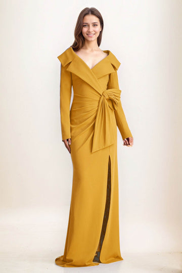 Sheath-Column Maxi Elastic Cloth Wedding Guest Dress CG0283