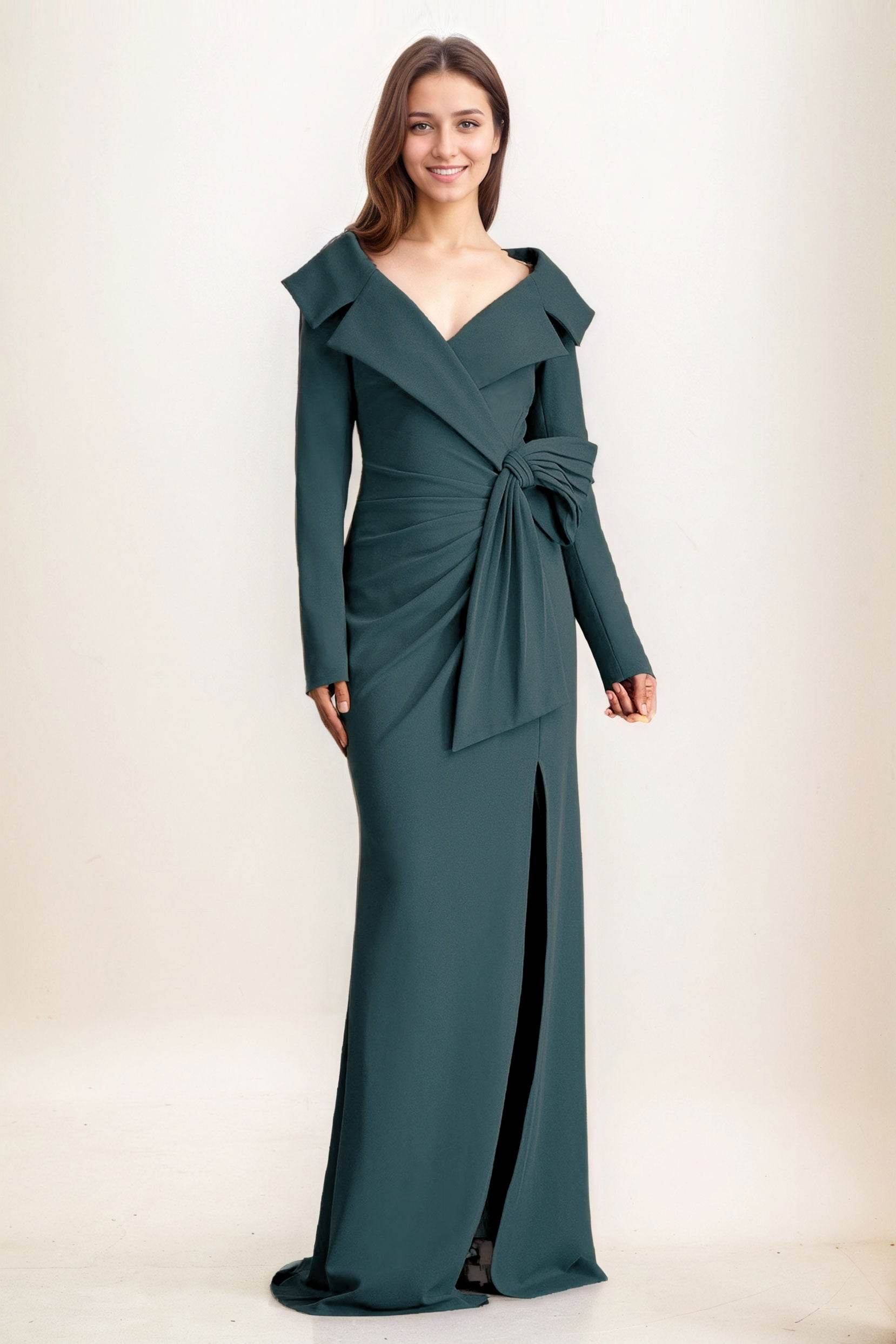 Sheath-Column Maxi Elastic Cloth Wedding Guest Dress CG0283