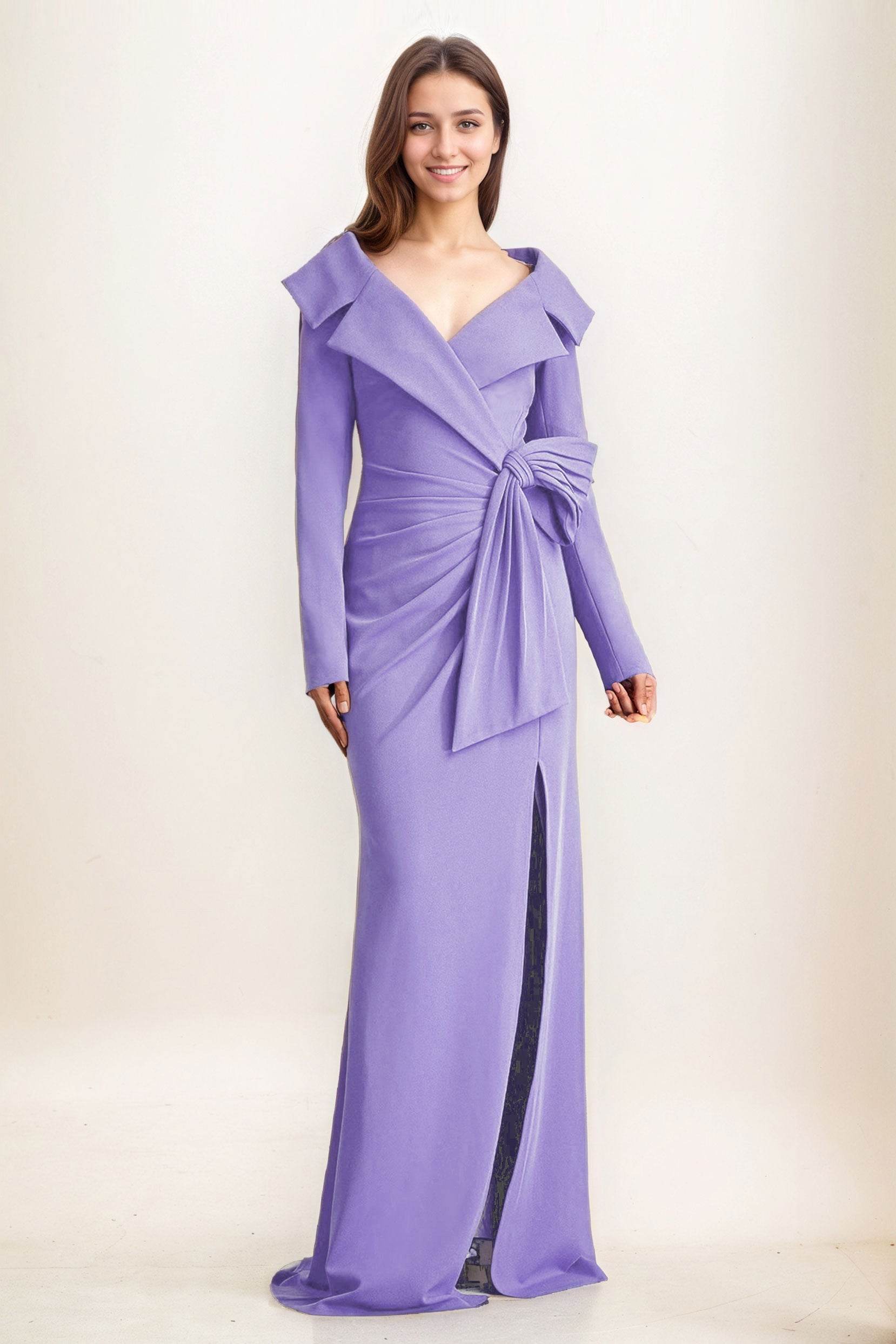 Sheath-Column Maxi Elastic Cloth Wedding Guest Dress CG0283