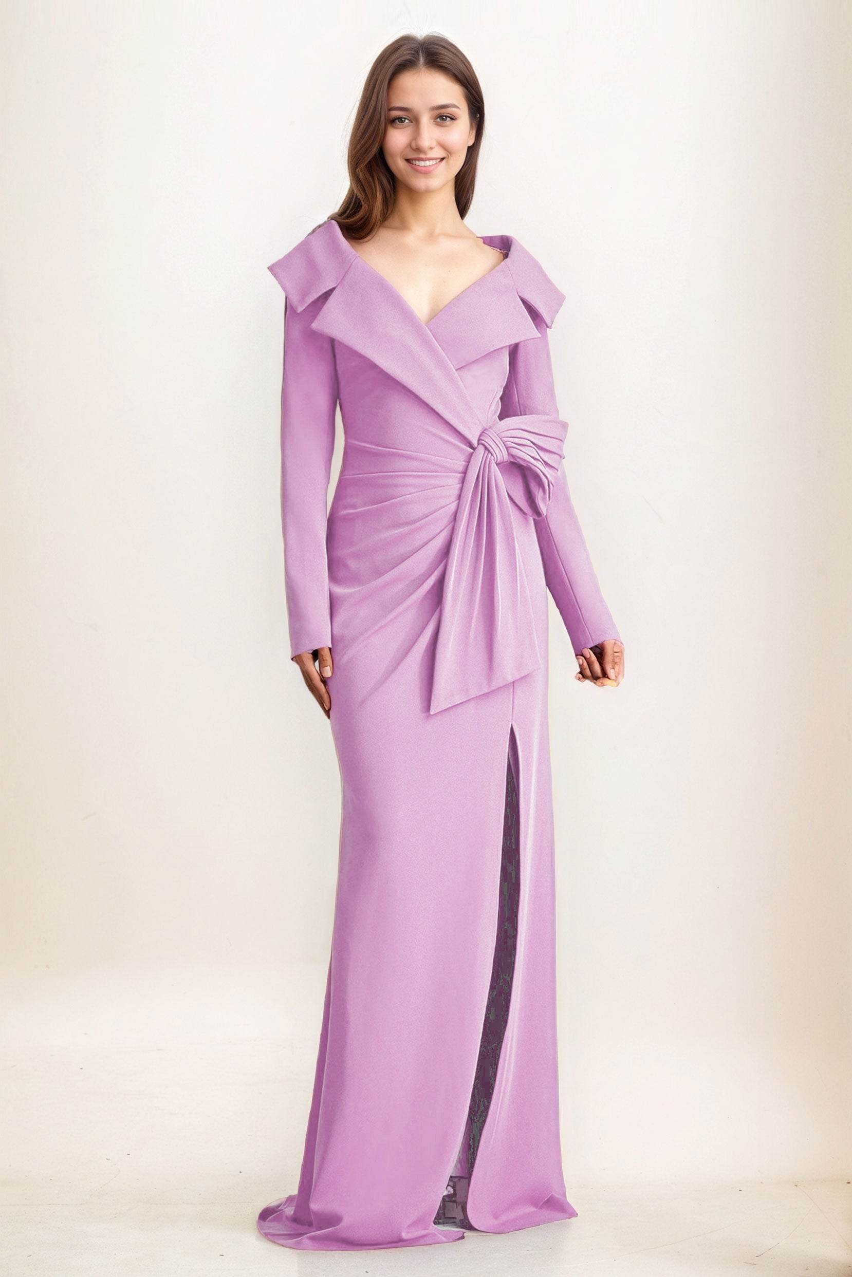 Sheath-Column Maxi Elastic Cloth Wedding Guest Dress CG0283