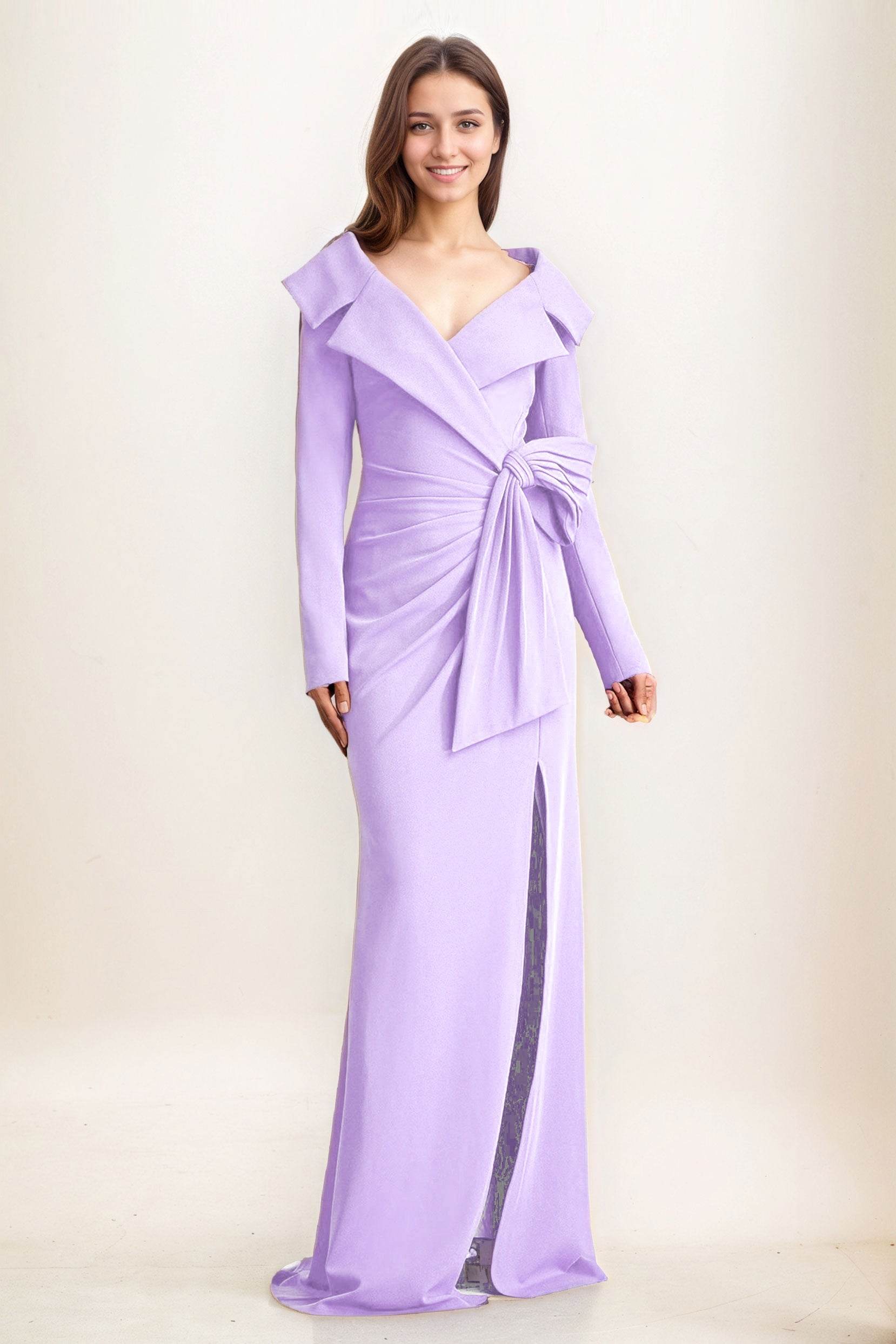 Sheath-Column Maxi Elastic Cloth Wedding Guest Dress CG0283