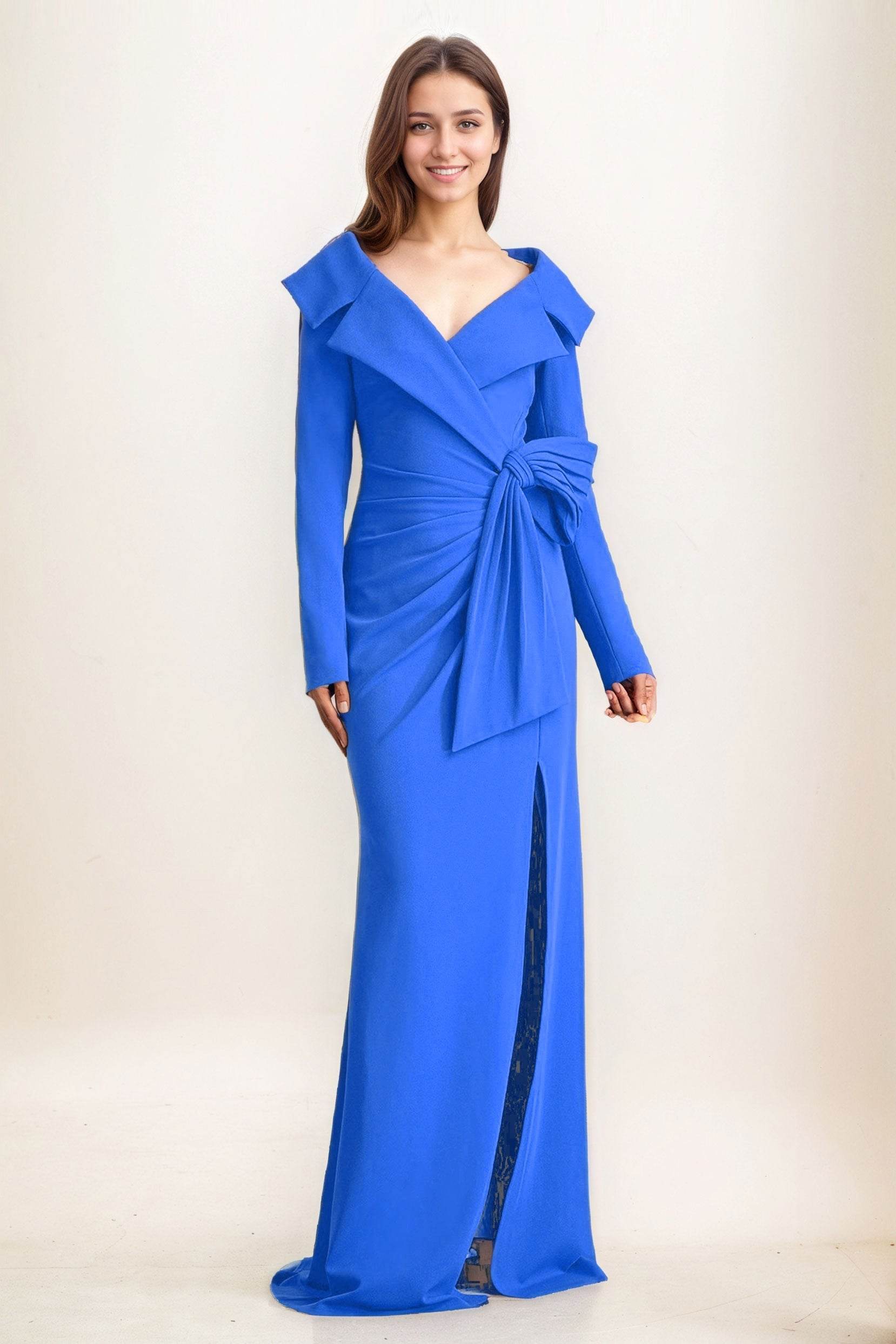 Sheath-Column Maxi Elastic Cloth Wedding Guest Dress CG0283
