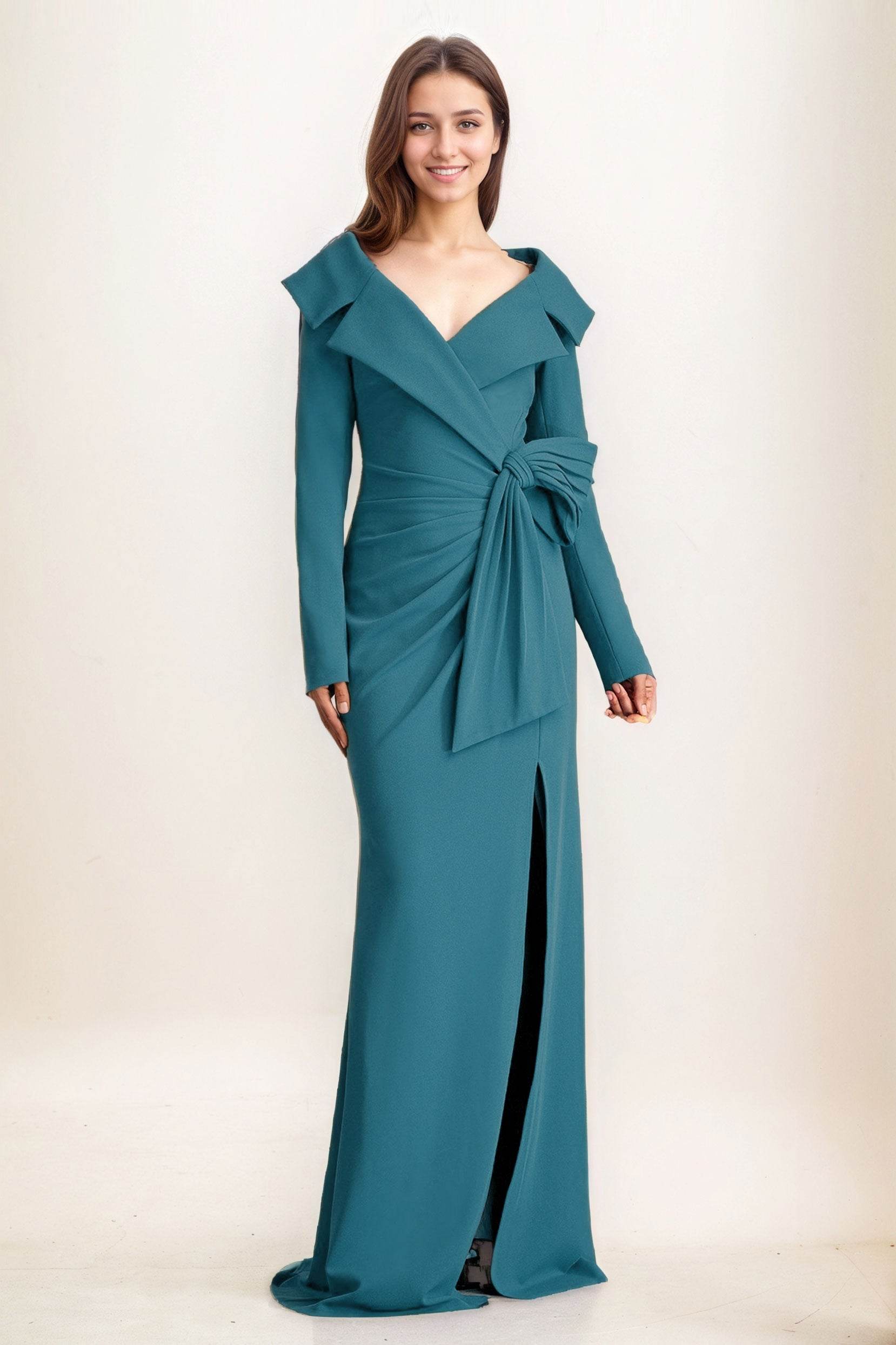 Sheath-Column Maxi Elastic Cloth Wedding Guest Dress CG0283