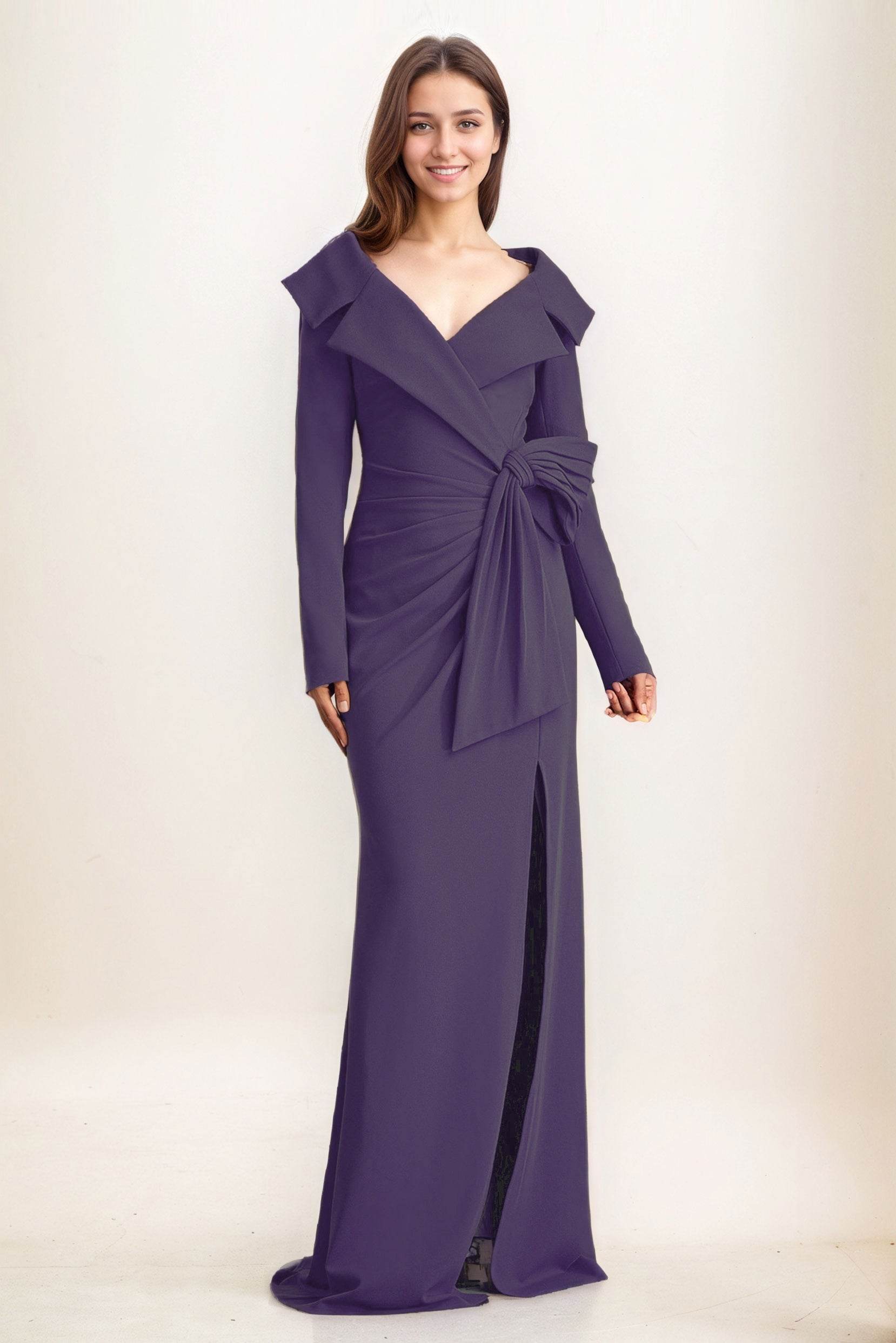 Sheath-Column Maxi Elastic Cloth Wedding Guest Dress CG0283