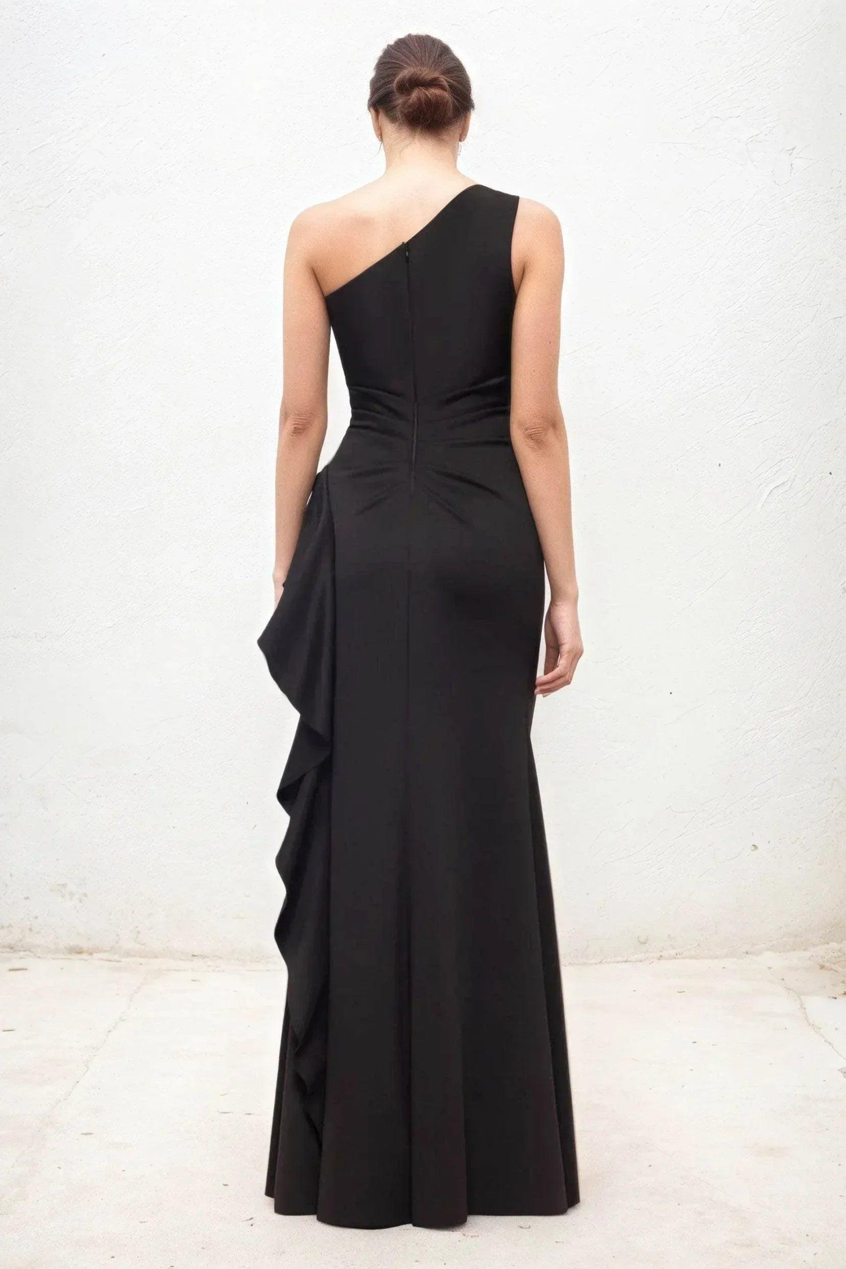 Sheath-Column Maxi Luxe Satin Wedding Guest Dress CG0287