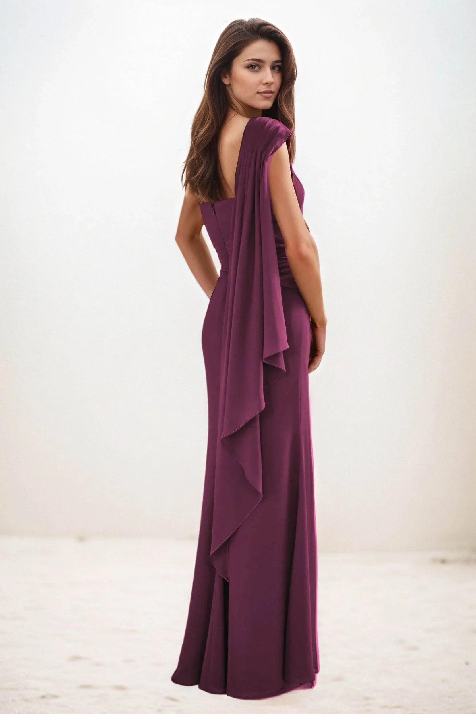 Trumpet-Mermaid Maxi Chiffon Wedding Guest Dress CG0289