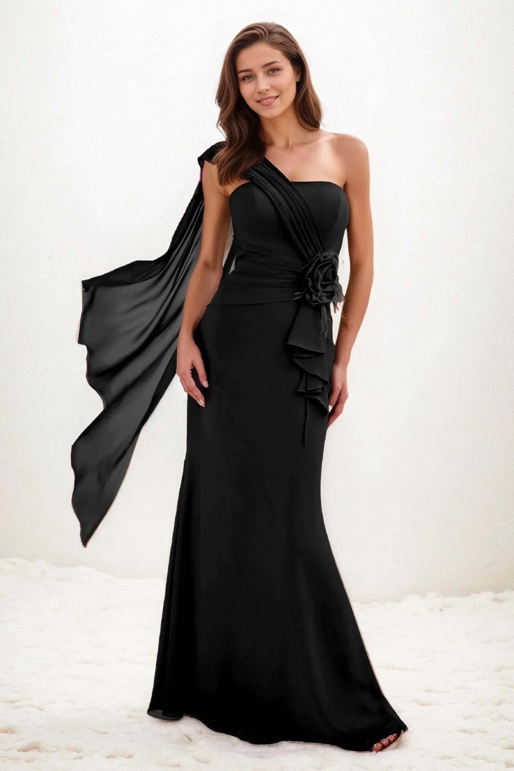 Trumpet-Mermaid Maxi Chiffon Wedding Guest Dress CG0289