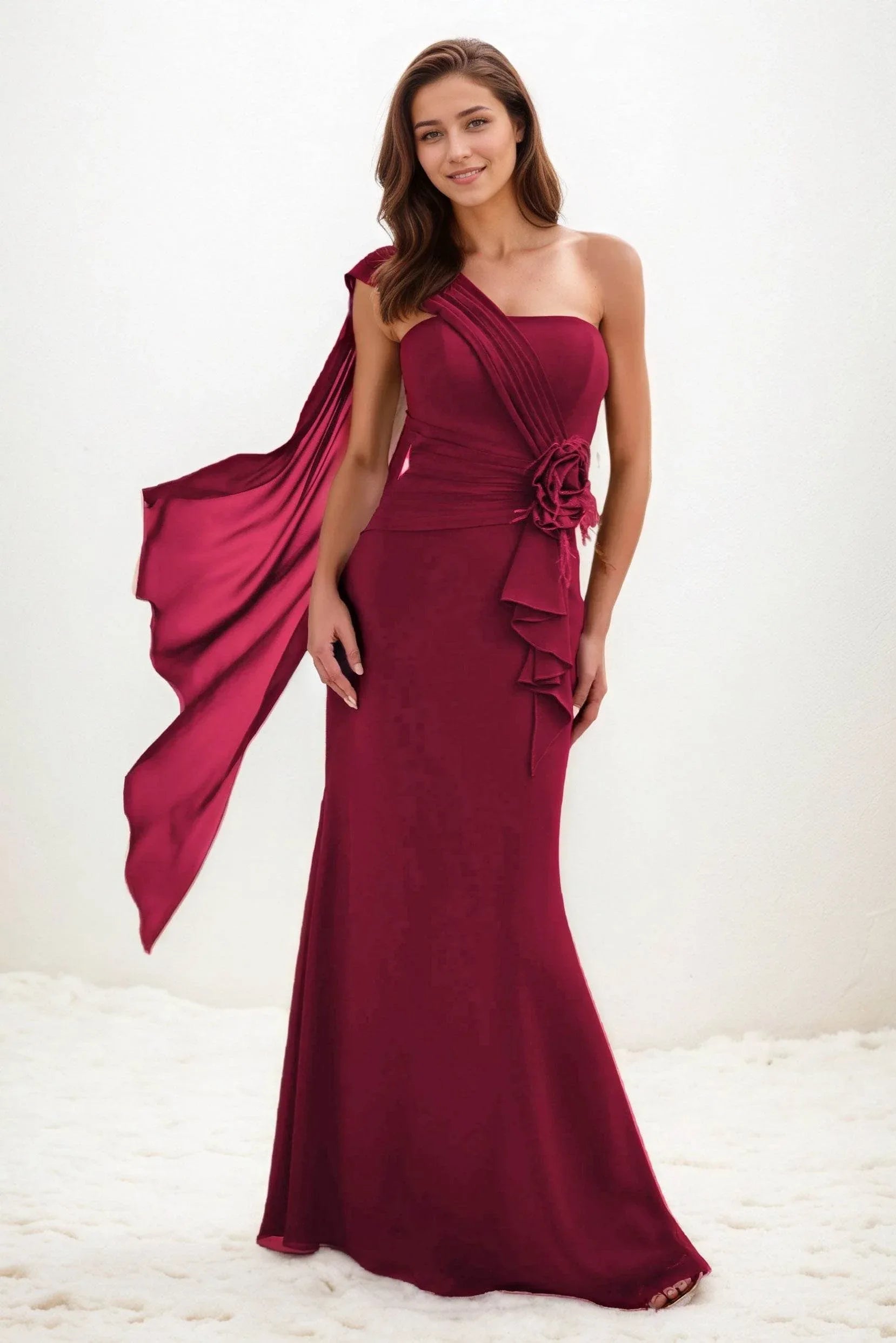Trumpet-Mermaid Maxi Chiffon Wedding Guest Dress CG0289