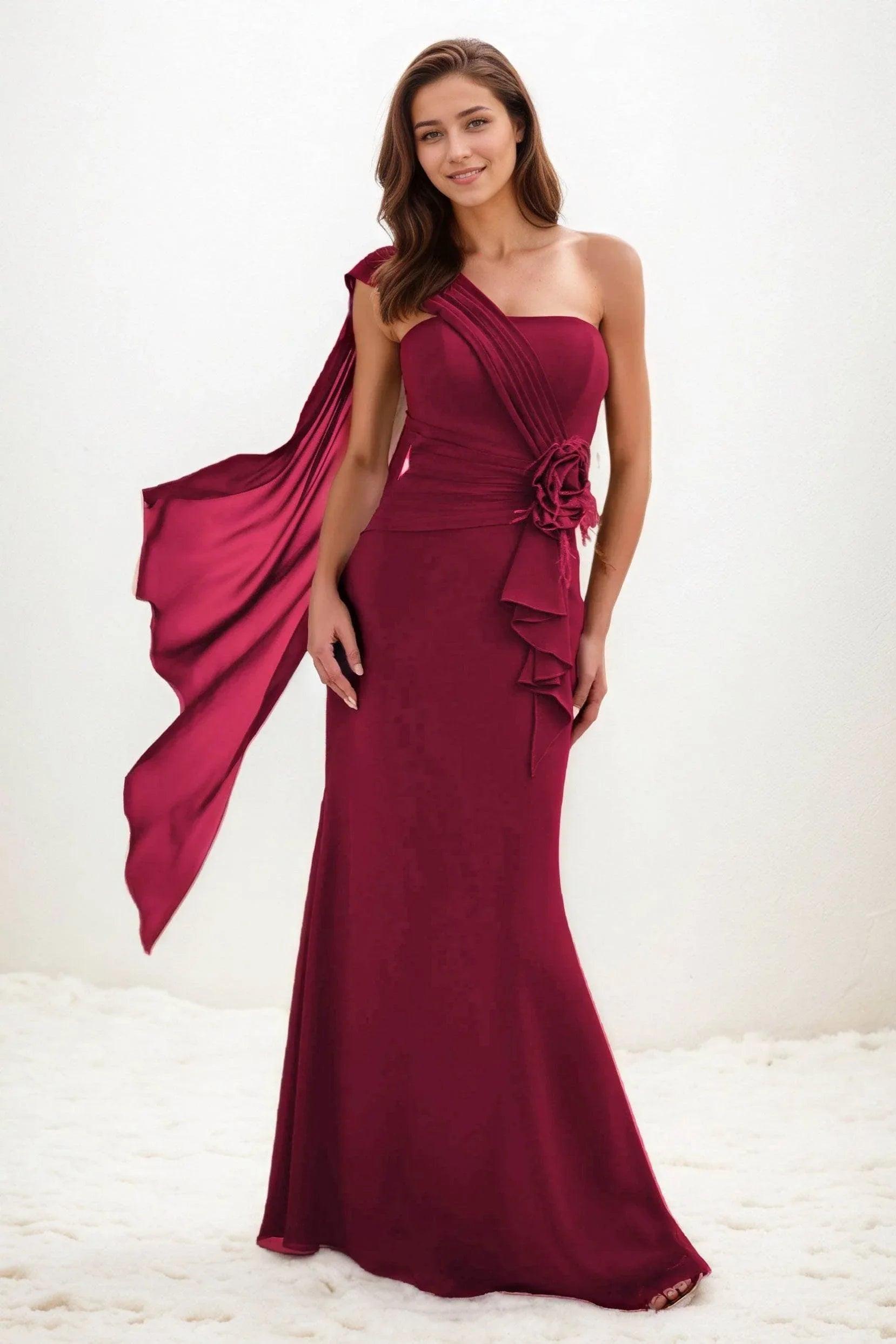 Trumpet-Mermaid Maxi Chiffon Wedding Guest Dress CG0289