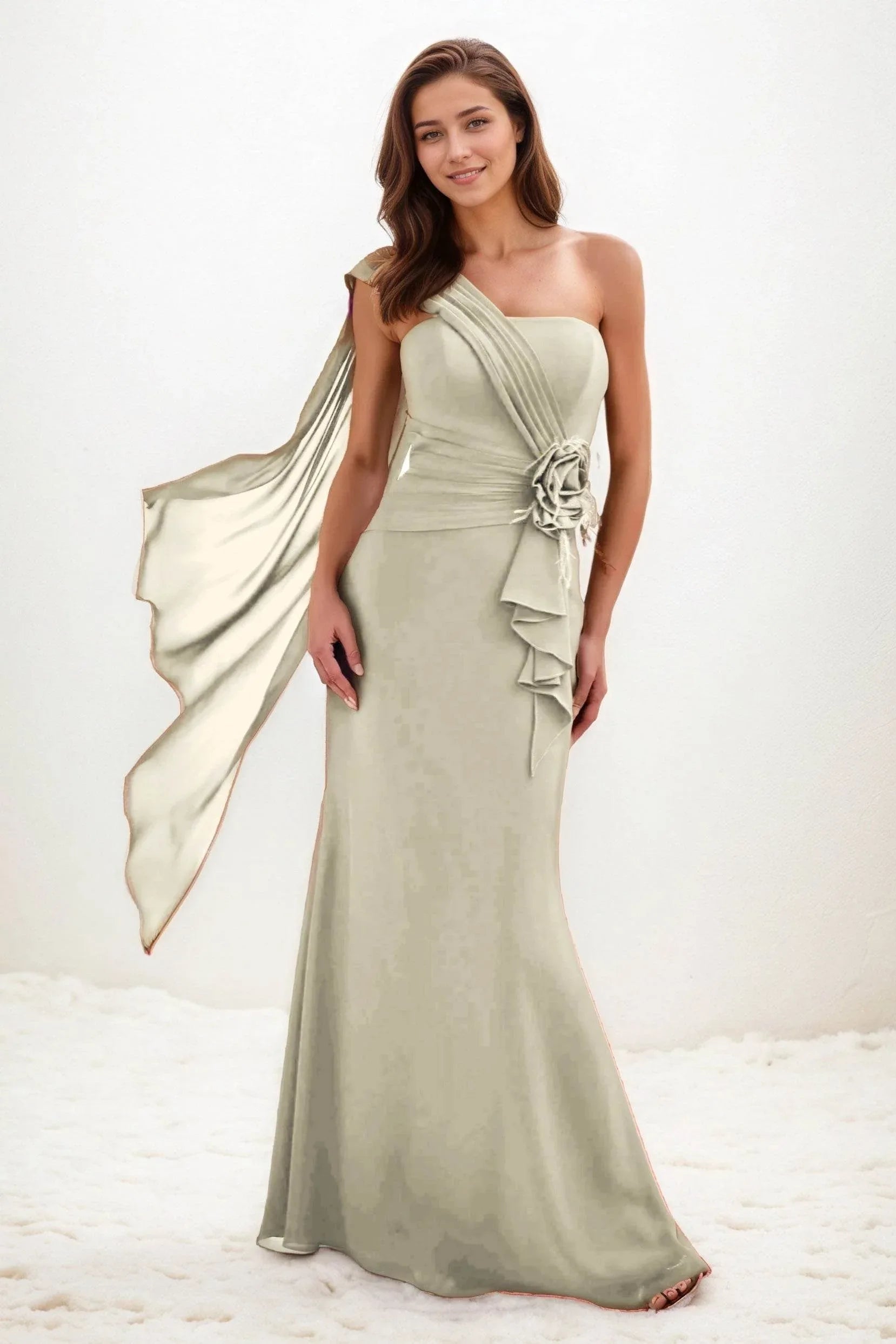 Trumpet-Mermaid Maxi Chiffon Wedding Guest Dress CG0289