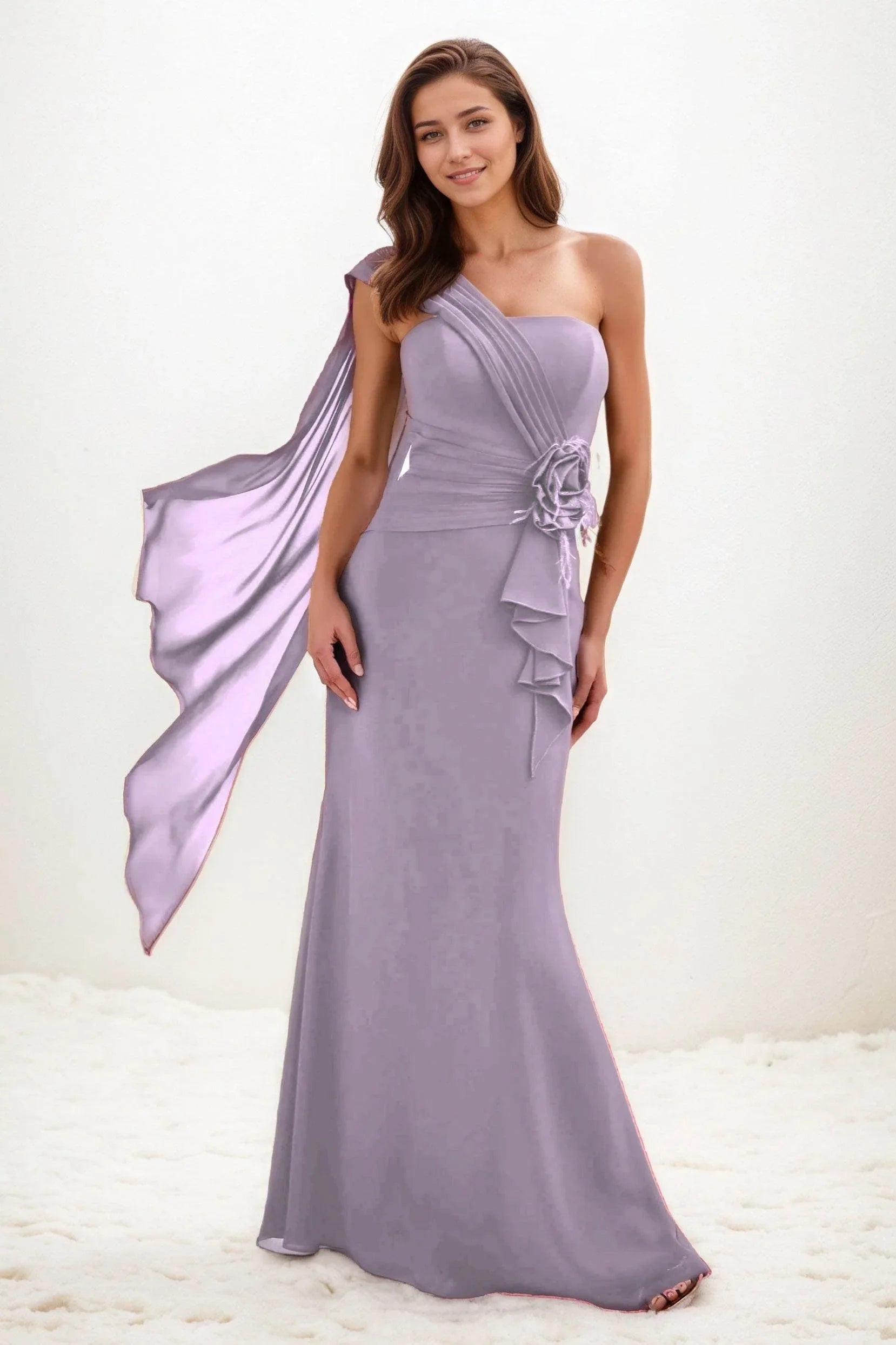 Trumpet-Mermaid Maxi Chiffon Wedding Guest Dress CG0289