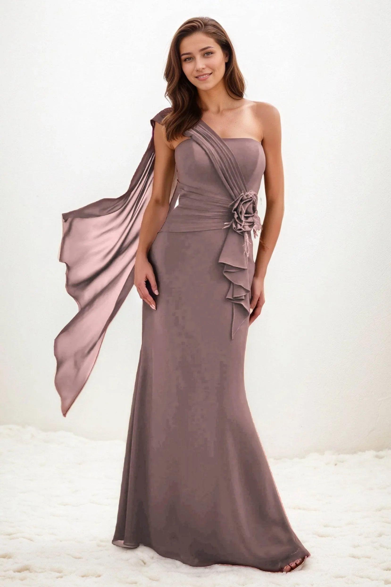 Trumpet-Mermaid Maxi Chiffon Wedding Guest Dress CG0289