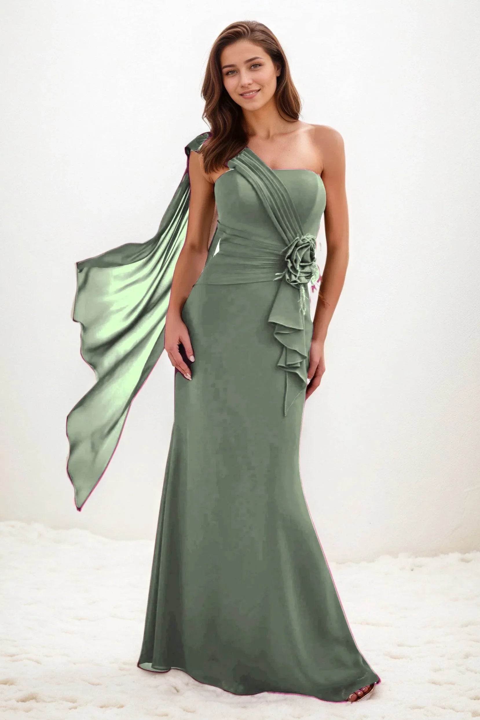 Trumpet-Mermaid Maxi Chiffon Wedding Guest Dress CG0289