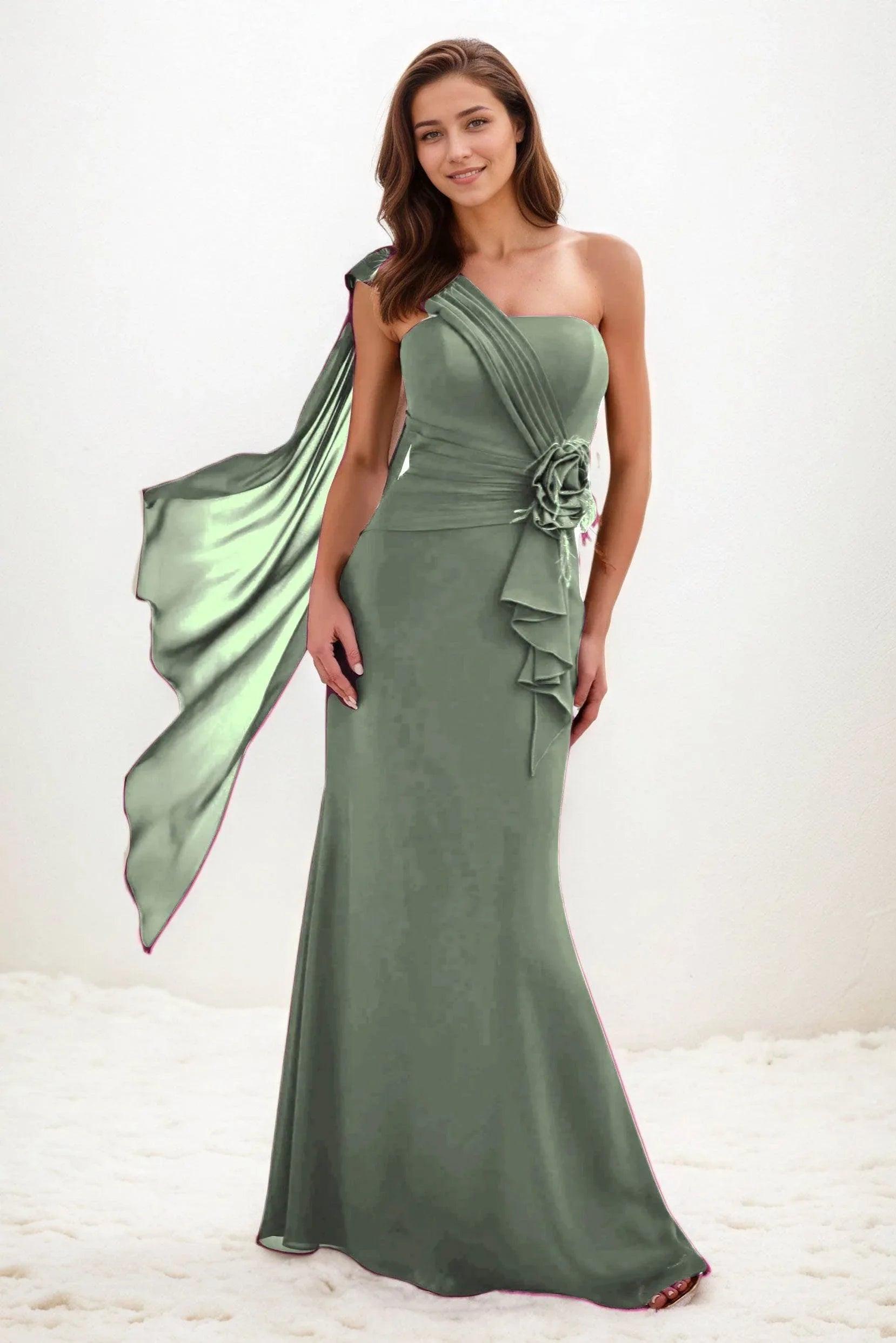 Trumpet-Mermaid Maxi Chiffon Wedding Guest Dress CG0289